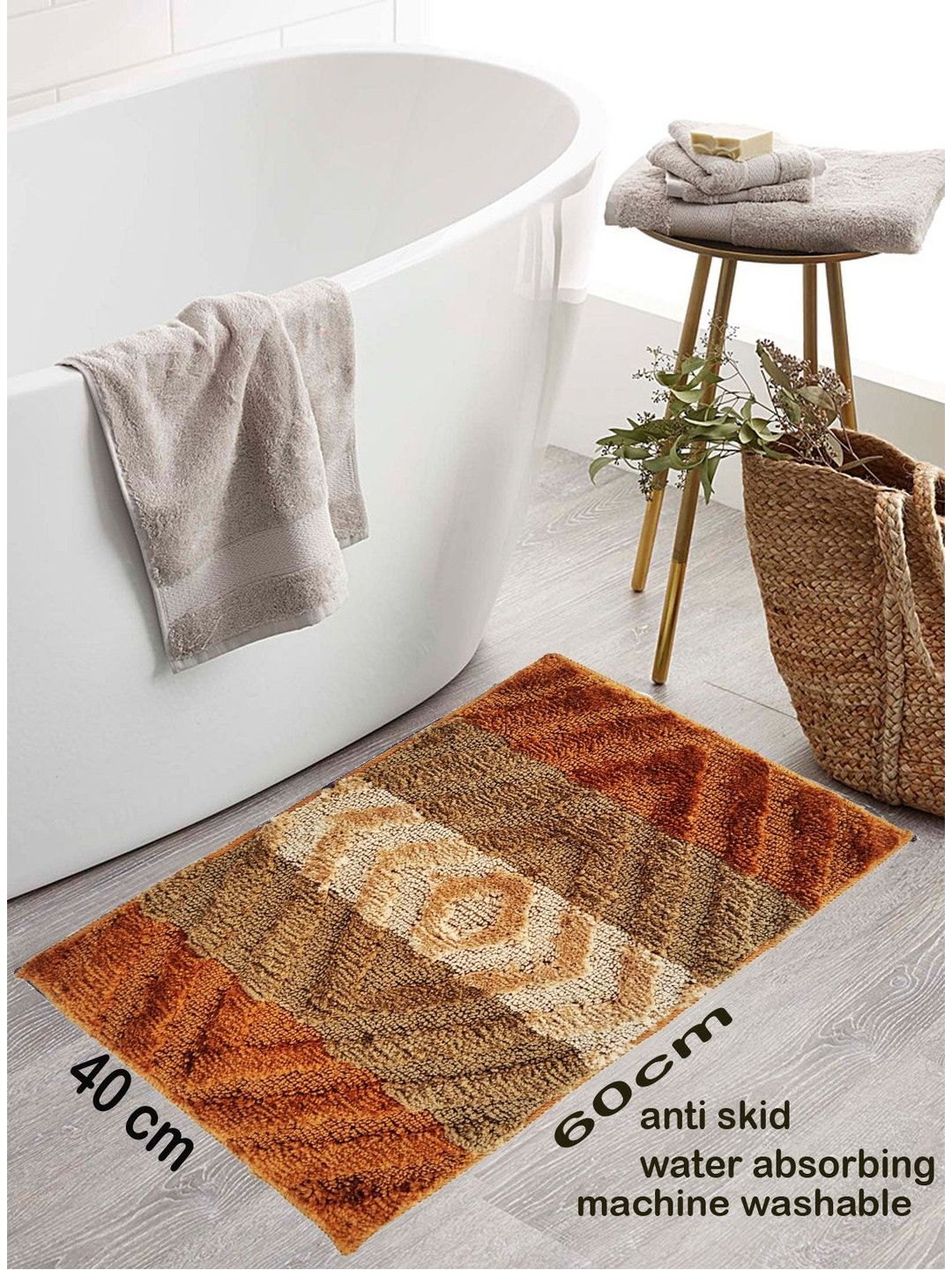 IVAZA Yellow Microfibre 1400 GSM Bath Rugs-picture-2