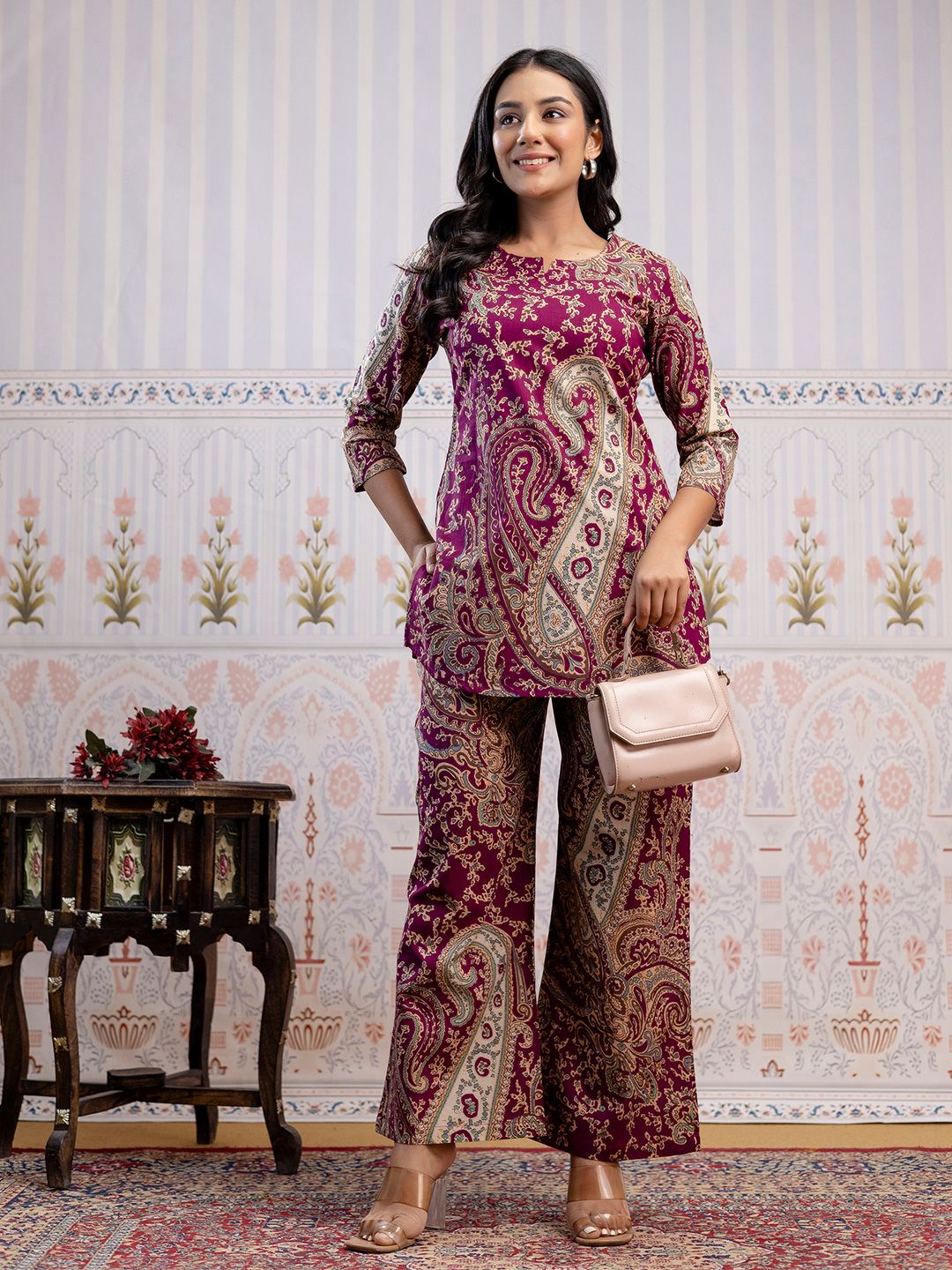 Anouk Rustic Women Floral Printed Regular Pure Cotton Kurta with Trousers