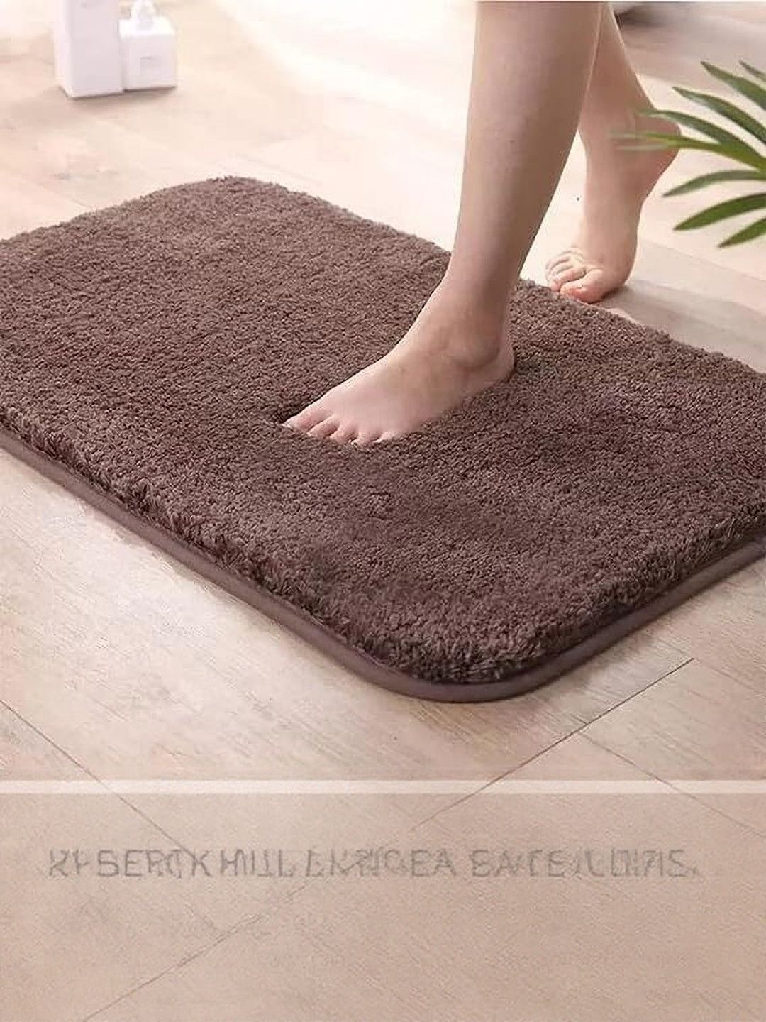 IVAZA Brown Microfibre 1400 GSM Bath Rugs-image-45