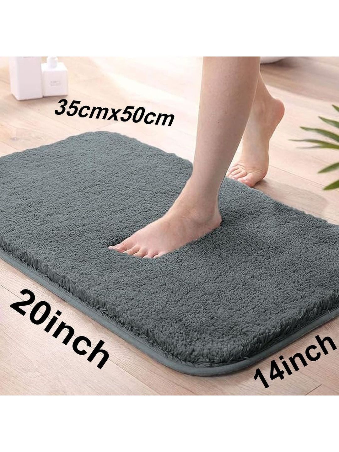 RJVT Grey Microfibre 1400 GSM Bath Rugs-image-43