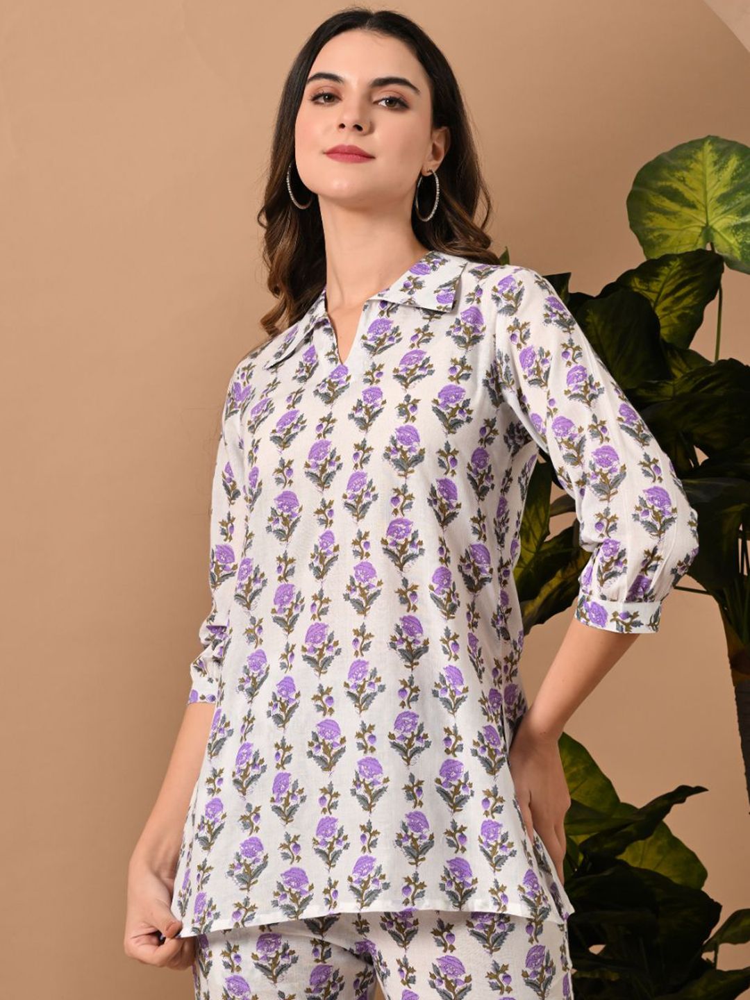 Anouk Rustic Women Floral Printed Pure Cotton Kurti with Trouser
