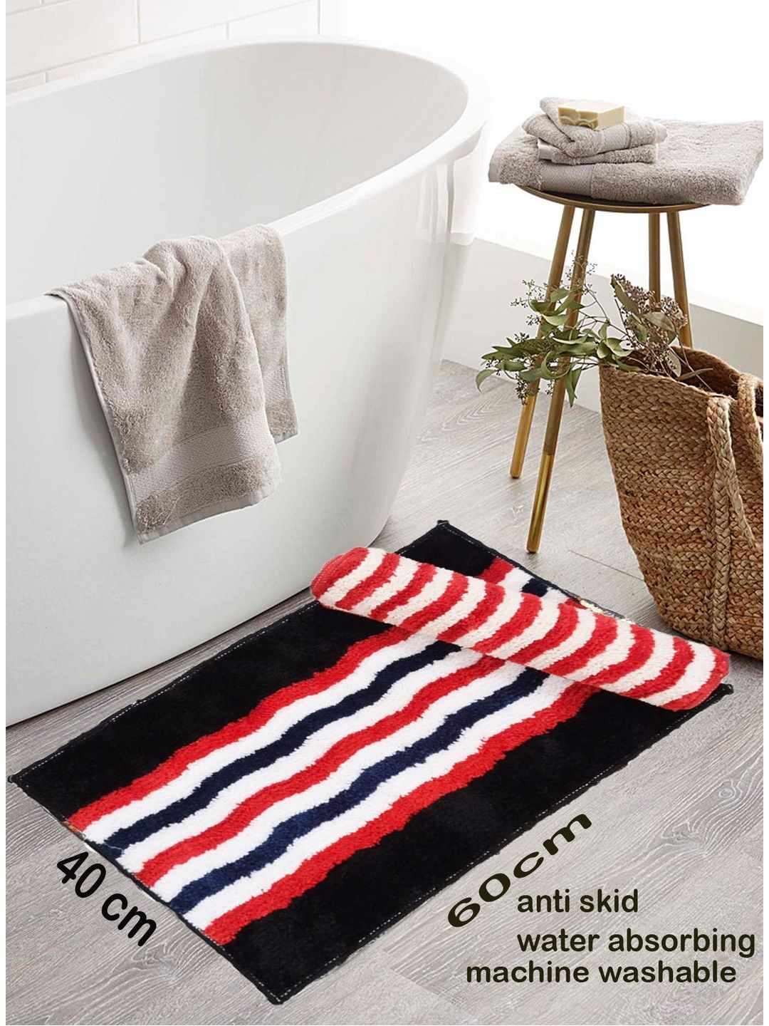 IVAZA Red Microfibre 1400 GSM Bath Rugs-picture-29