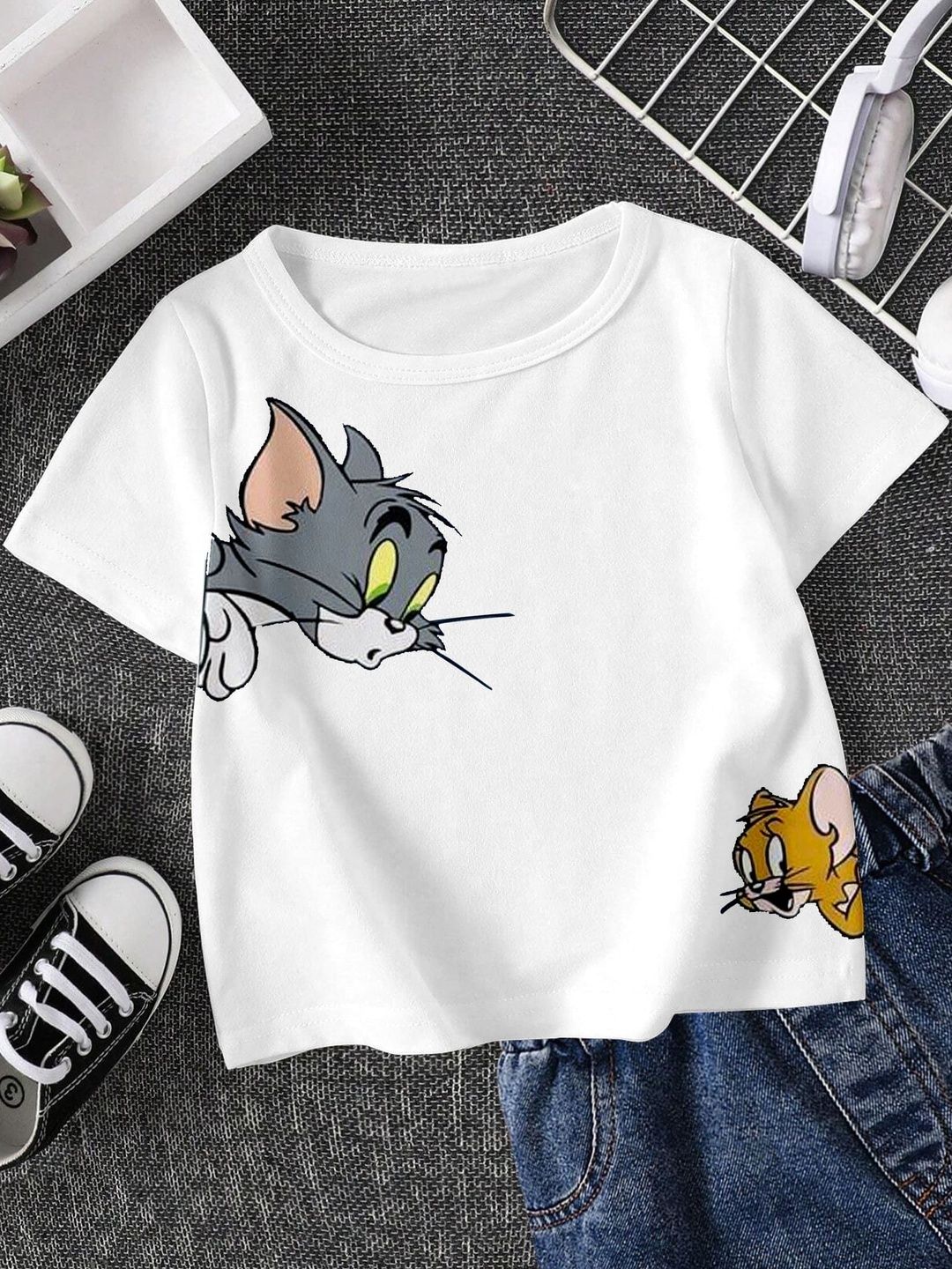 FIONAA TRENDZ Kids Tom&Jerry Printed T-shirt