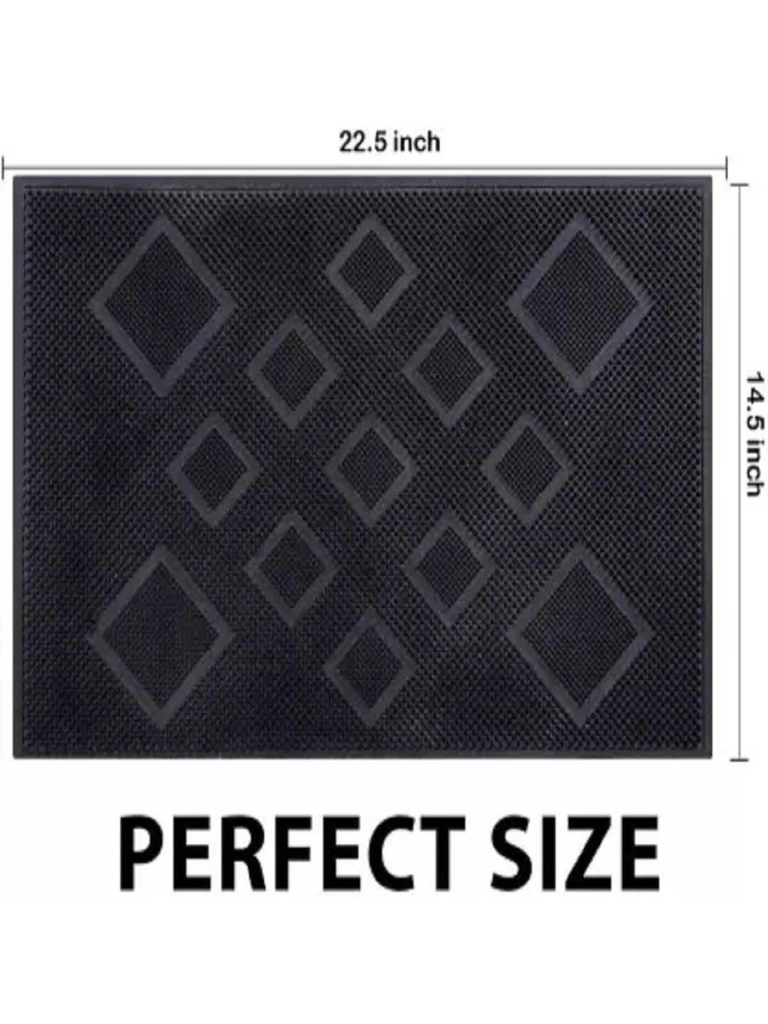 RJVT Black Plastic 1400 GSM Bath Rugs-image-42