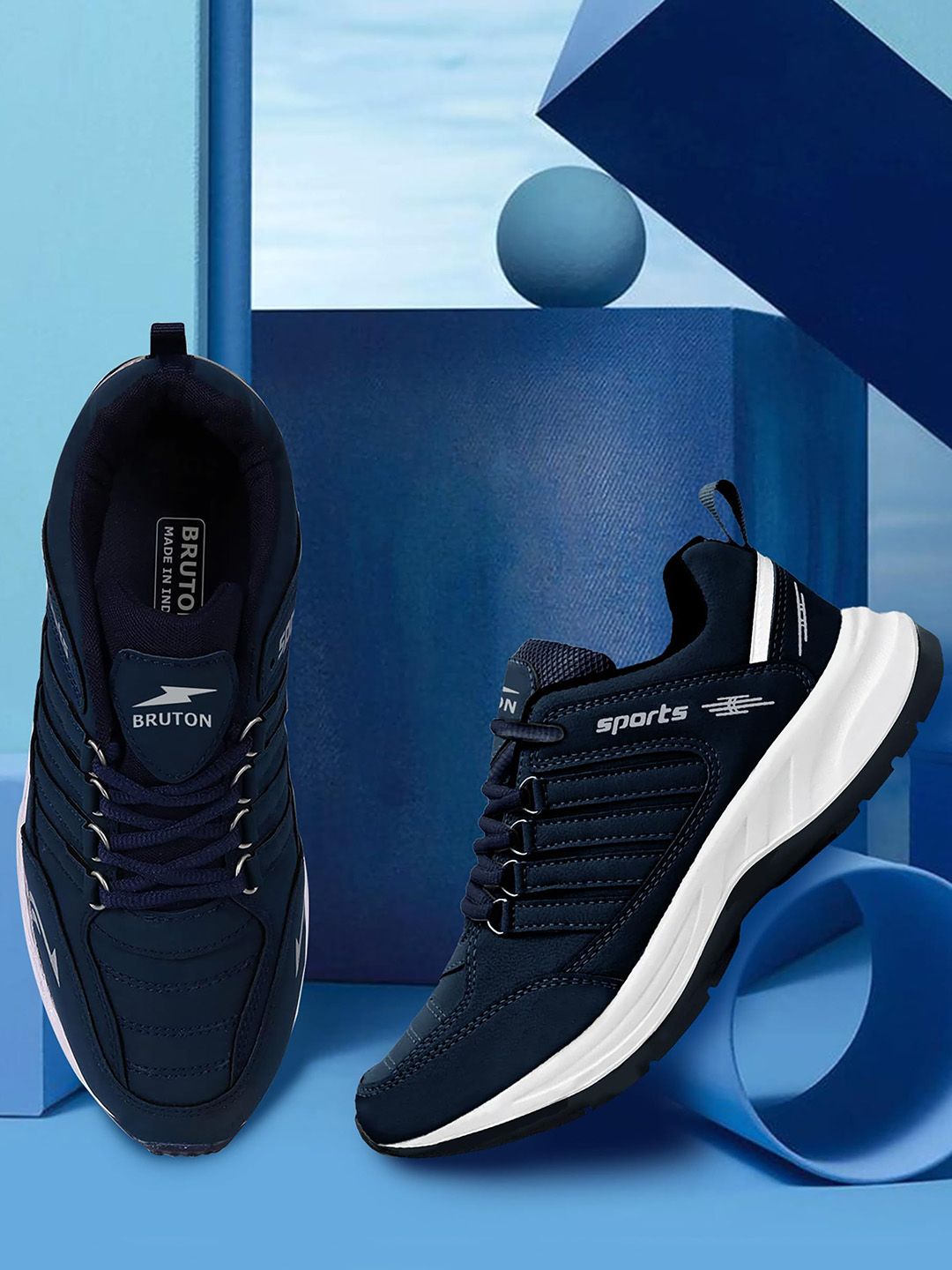 Bruton Men Woven Design Lace-Ups Sports Sneakers-image-33