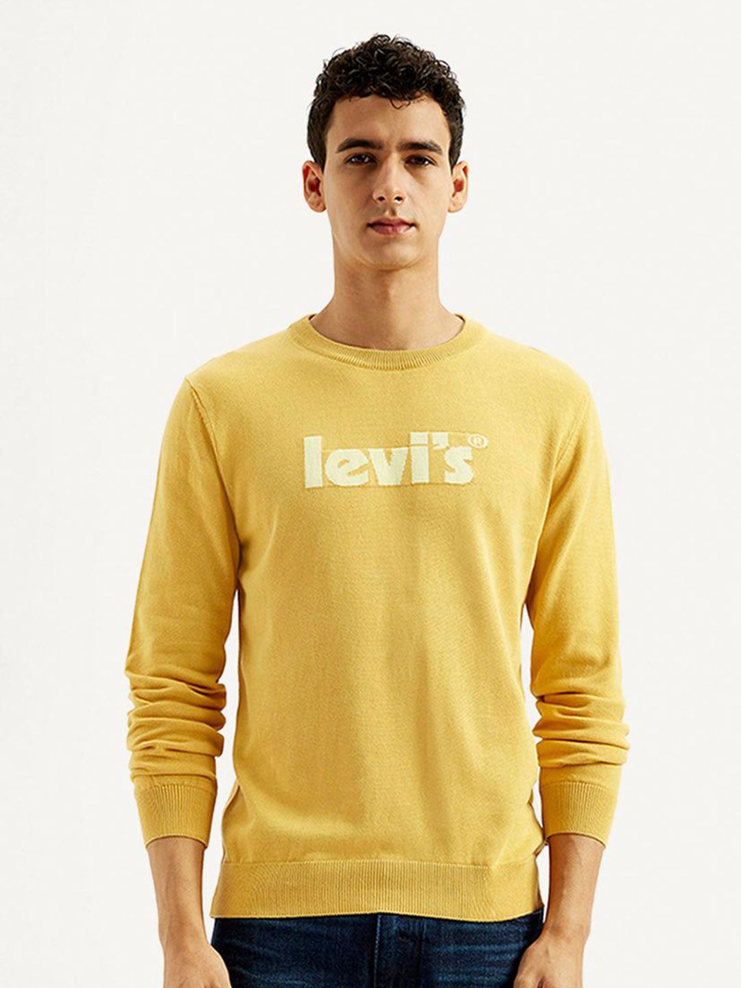 Levis Brand Logo Printed Crew Neck Cotton Pullover Sweater-picture-58
