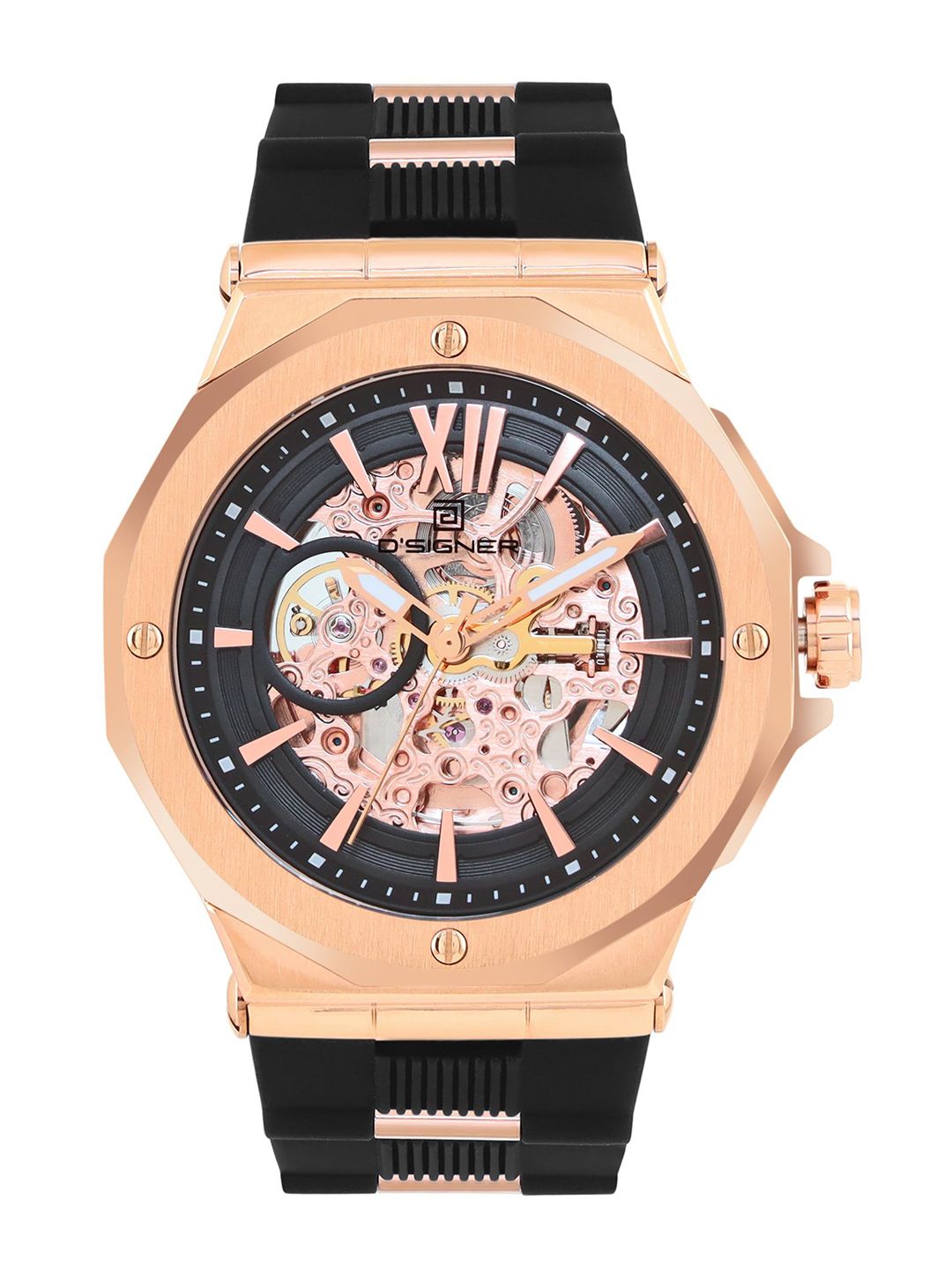 D'SIGNER Men Skeleton Dial & Straps Analogue Automatic Motion Powered Watch 824RGFS.3G-picture-12
