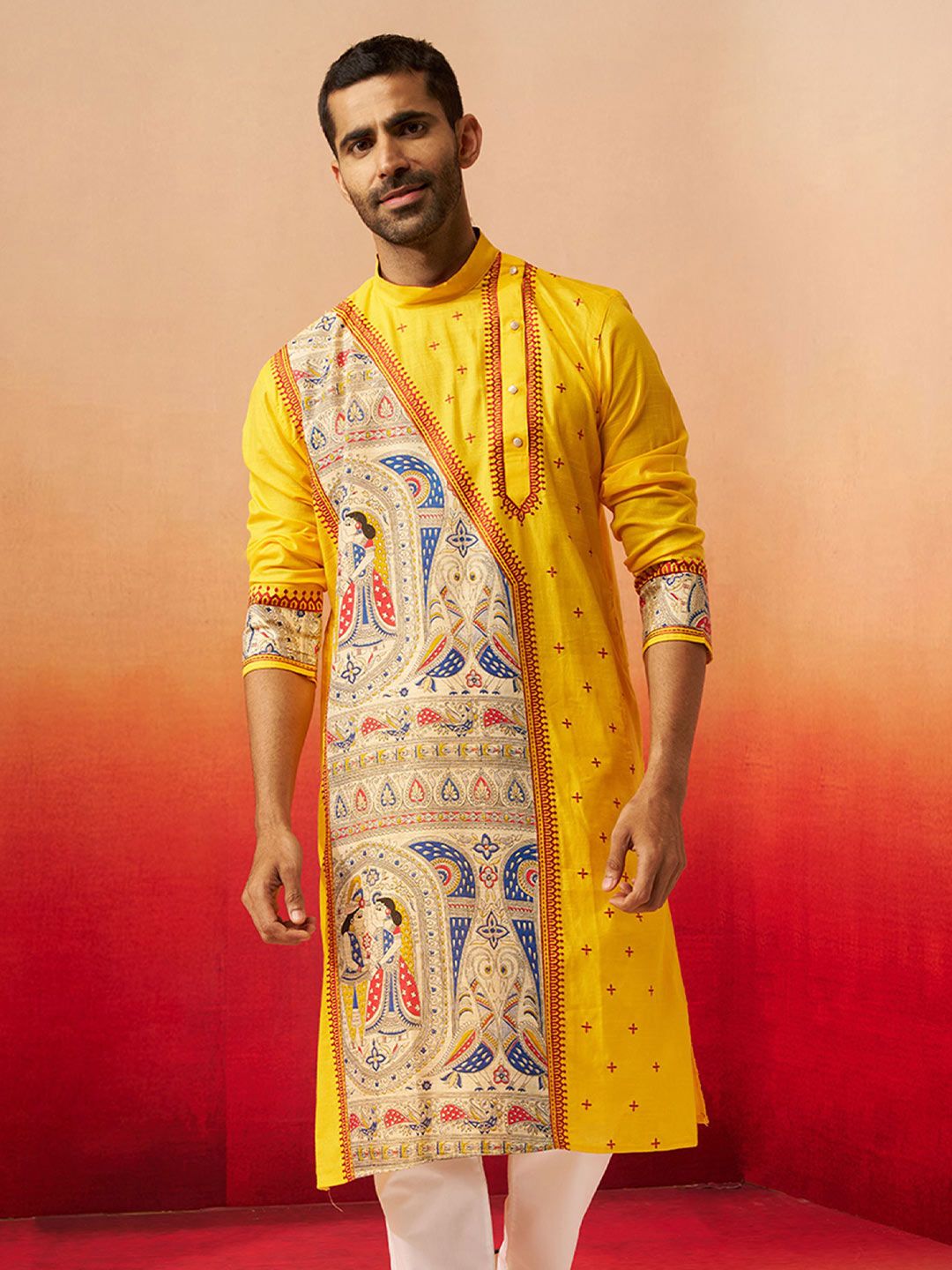 VASTRAMAY Men Ethnic Motifs Printed Festive Cotton Straight Kurta-picture-18