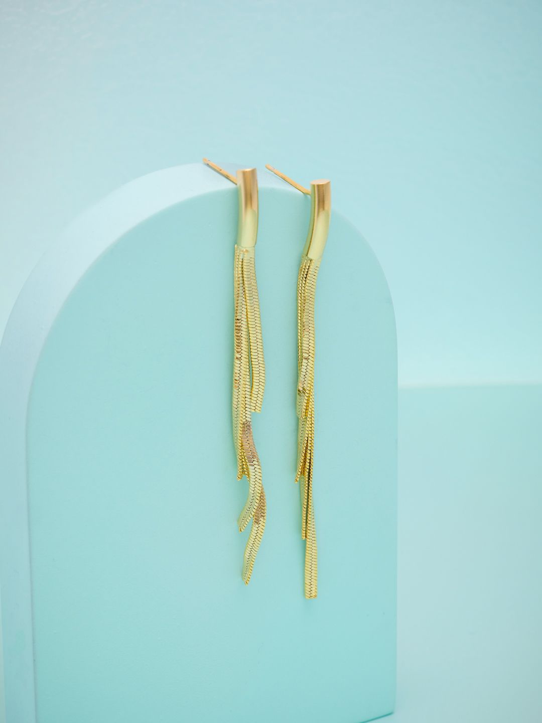 Kushal's Fashion Jewellery Gold-Plated Zircon Studded Classic Drop Earrings-picture-34