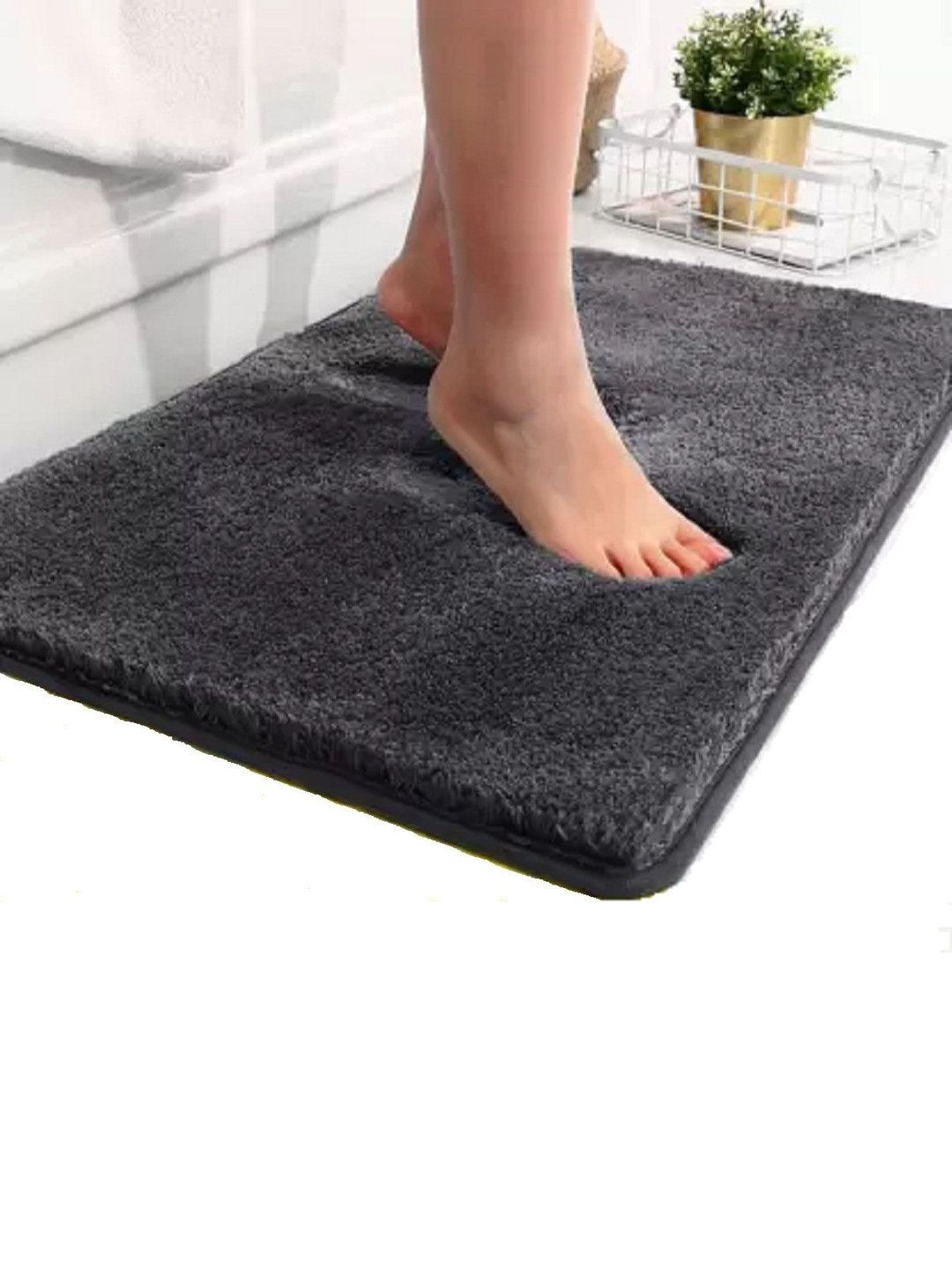IVAZA Grey Microfibre 1400 GSM Bath Rugs-picture-15