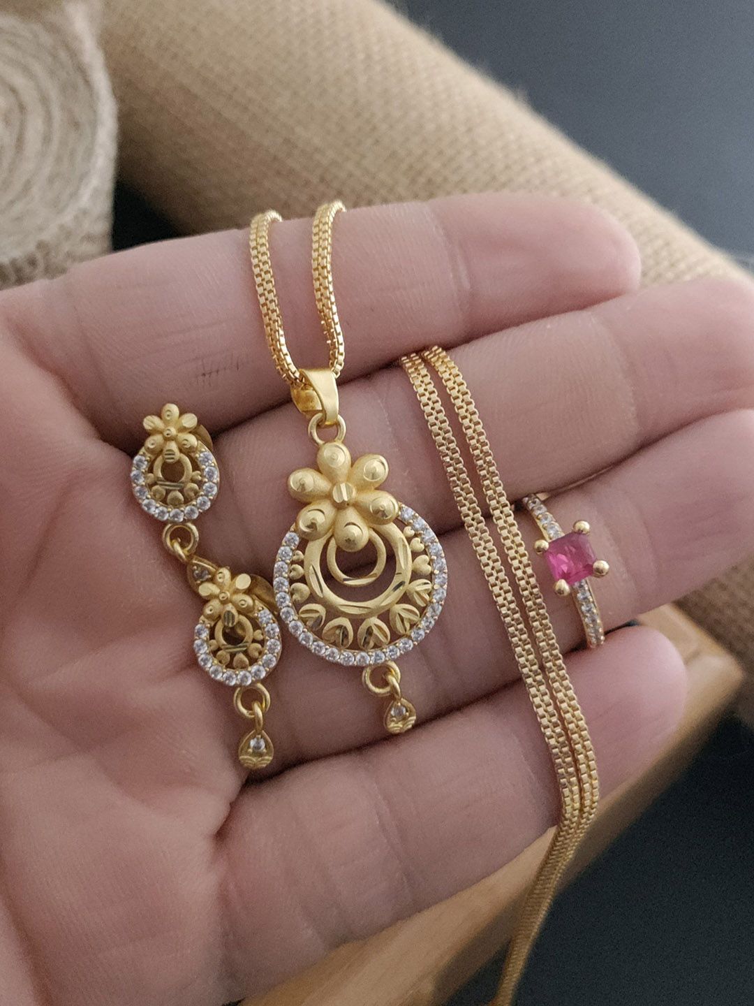 V.K.PAYAL.JEWELLERY Gold-Plated Artificial Stones Studded Jewellery Set-picture-36