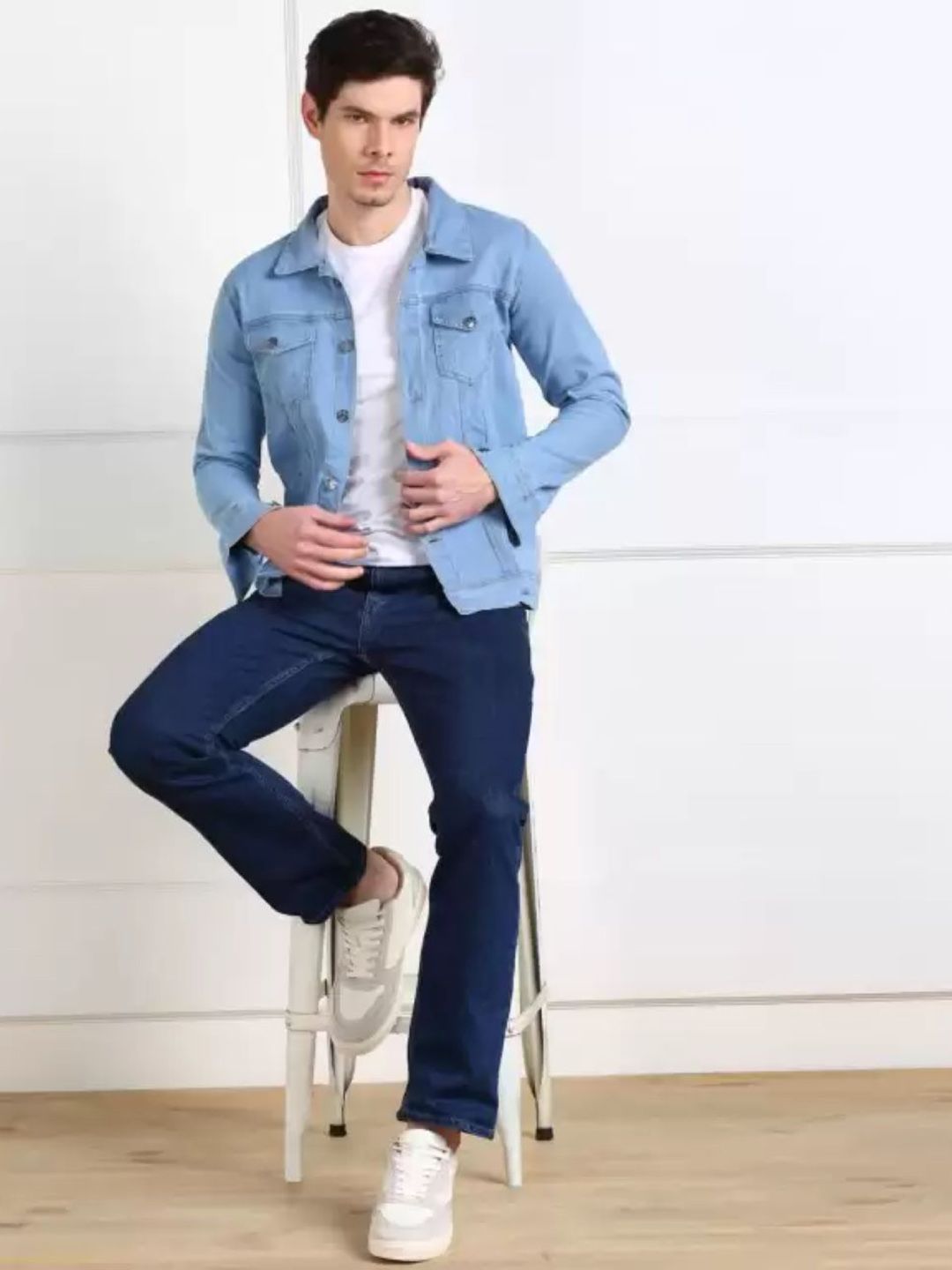 COMFITS Men Spread Collar Solid Denim Jacket-picture-24