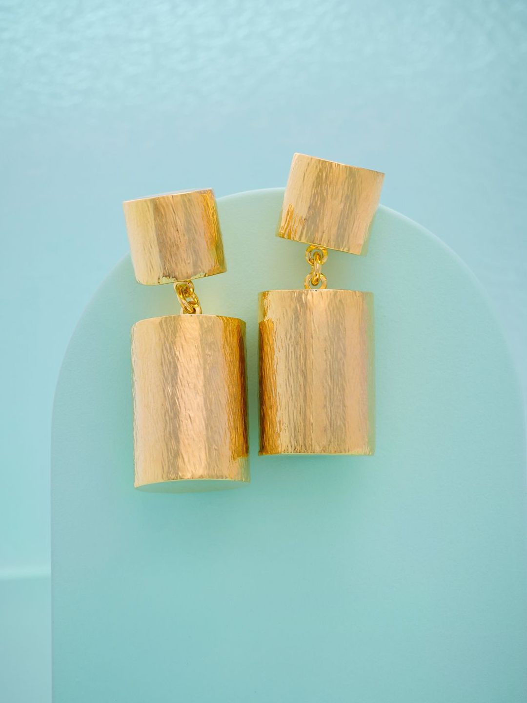 Kushal's Fashion Jewellery Gold-Plated Spherical Shaped Drop Earrings-picture-40