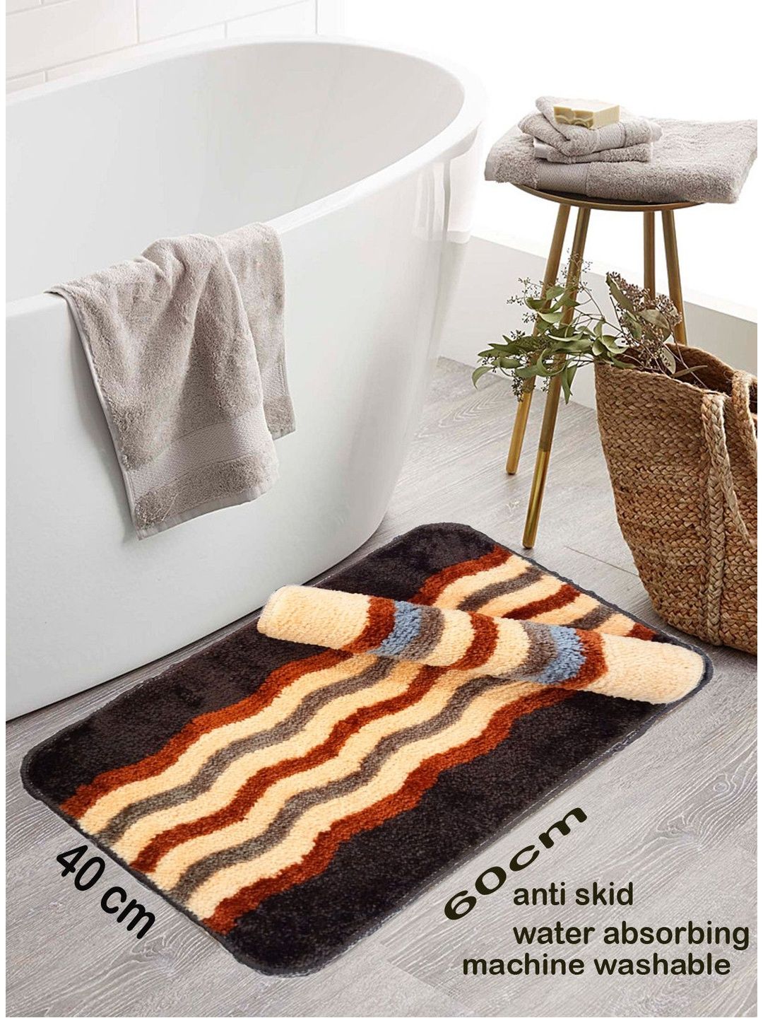 IVAZA Brown Microfibre 1400 GSM Bath Rugs-picture-32
