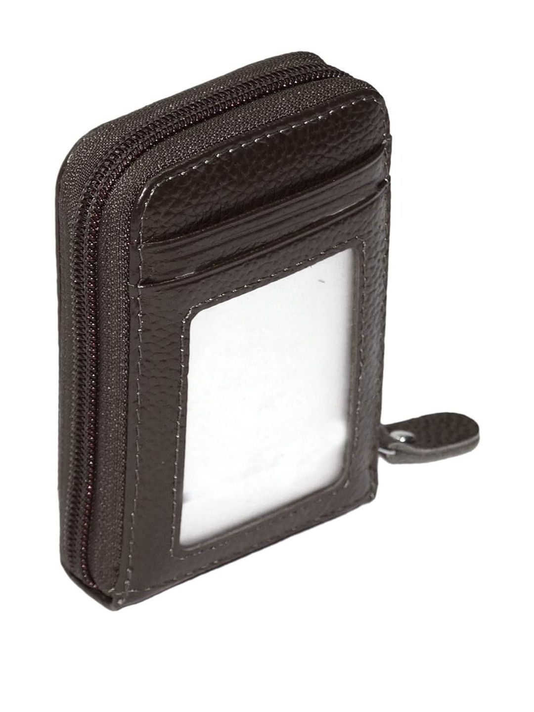 LAKSH Unisex Brown Zip Detail PU Leather Card Holder-picture-31