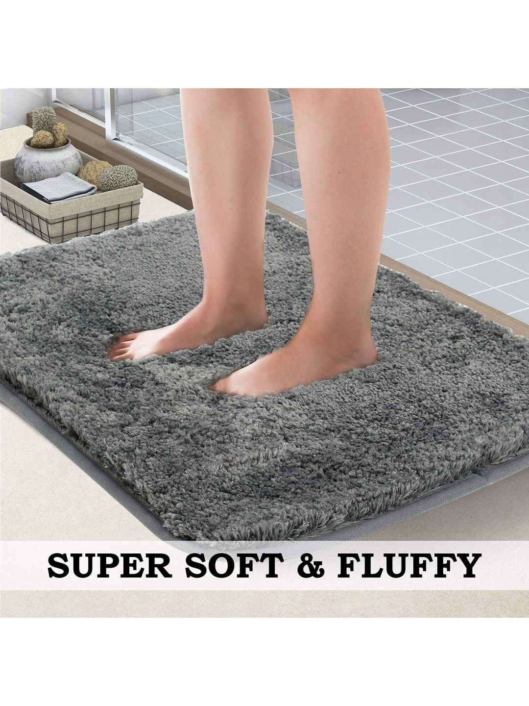 RJVT Grey Microfibre 1400 GSM Bath Rugs-picture-31