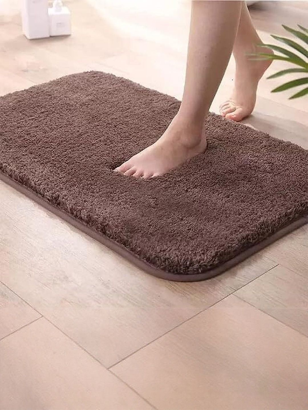 RJVT Brown Microfibre 1400 GSM Bath Rugs-image-15