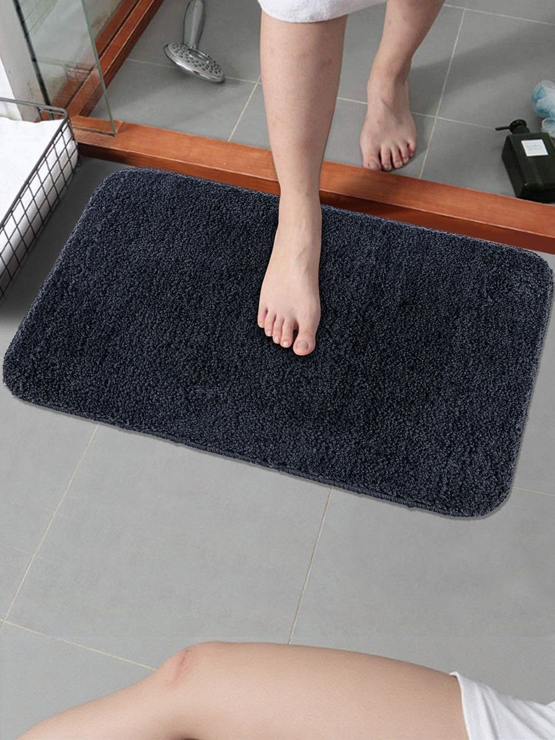 IVAZA Grey Microfibre 1400 GSM Bath Rugs-picture-2