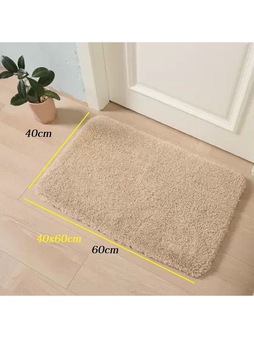 RJVT Beige Microfibre 1400 GSM Bath Rugs-image-34