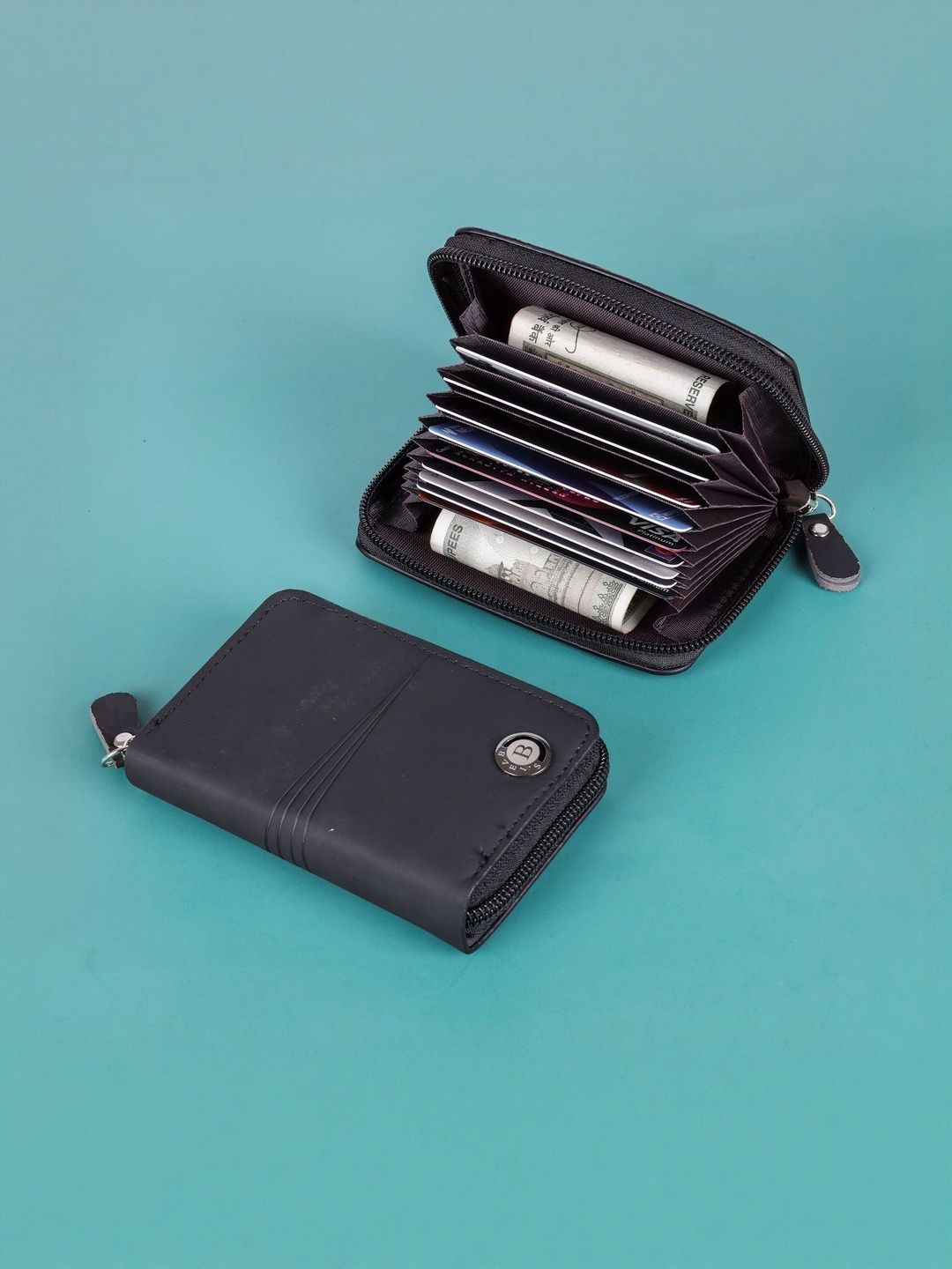 LAKSH Unisex Zip Detail Leather Wallet-picture-15