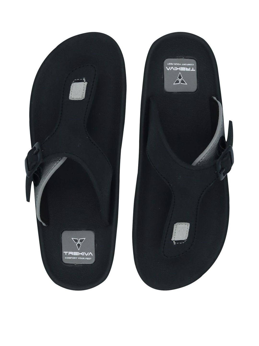 Trekiva Men Black Flexible & Durable Flip Flops Slippers-picture-35