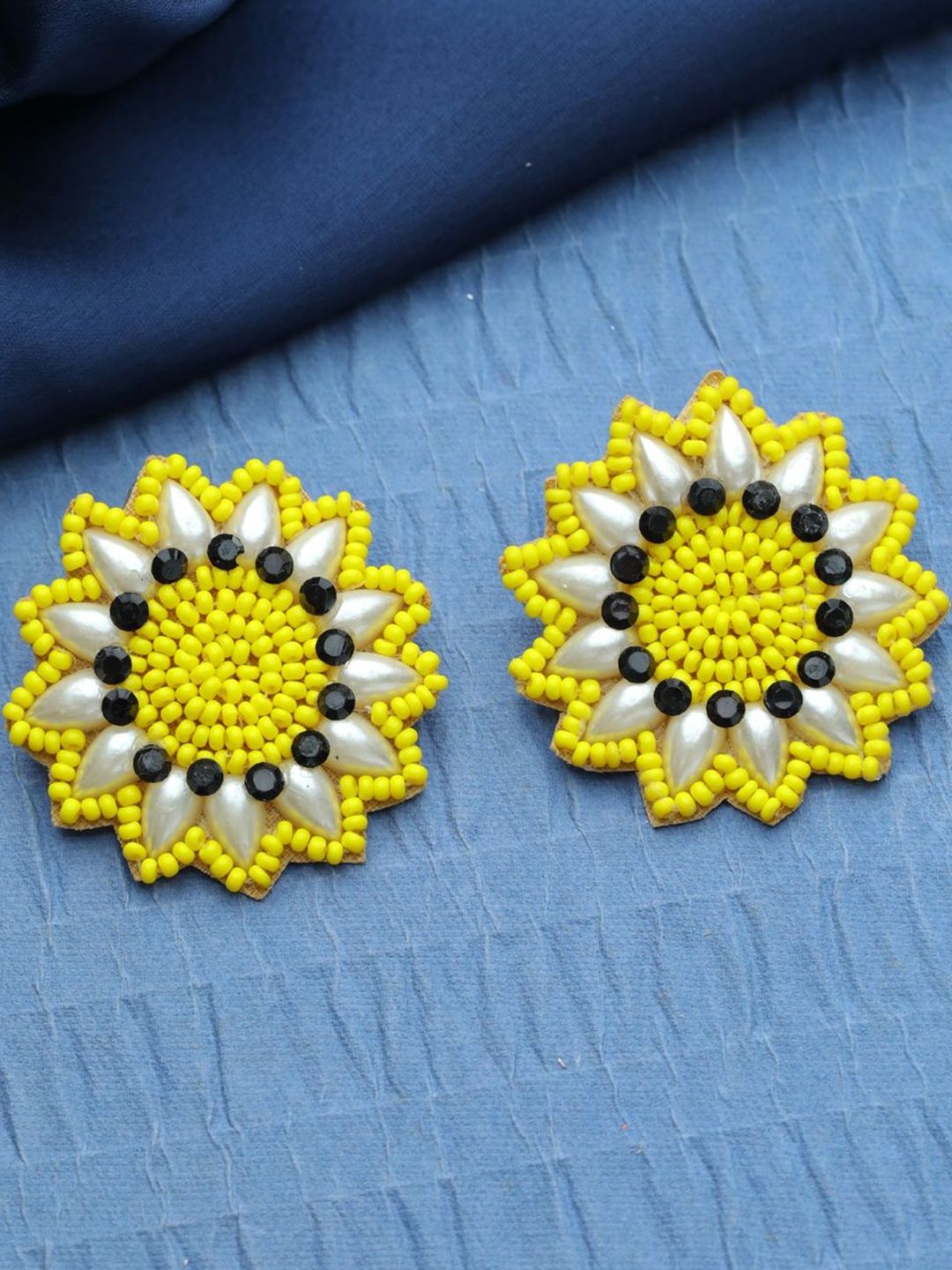 Anouk Gold-Plated Alloy Artificial Stones and Beads Jhumkas-picture-28