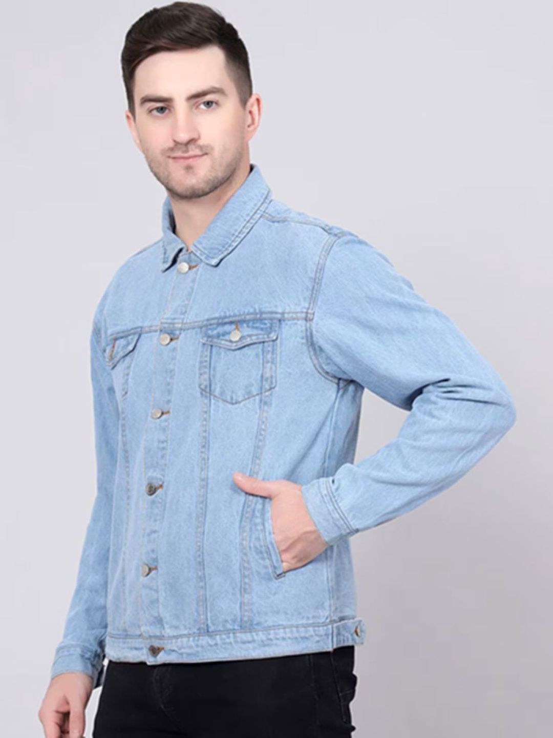 Mevan Men Blue Cotton Denim Jacket-picture-23