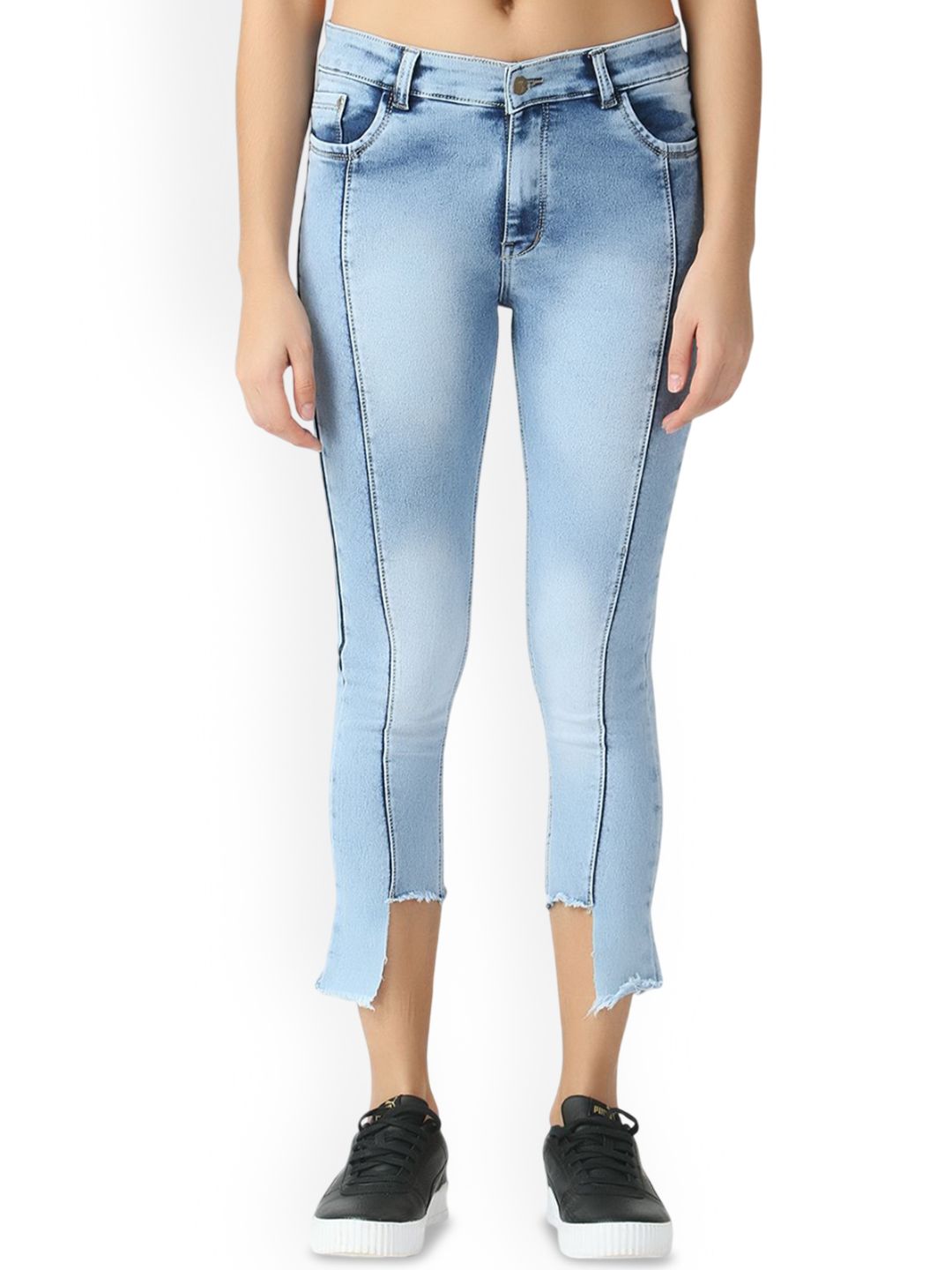 VIOSFAIRA Women Frisky Skinny Fit Low-Rise Low Distress Heavy Fade Stretchable Jeans-image-12