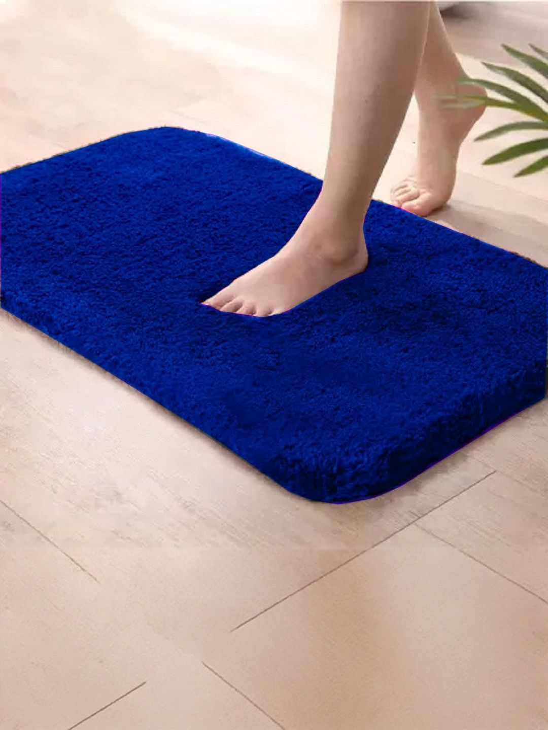 IVAZA Blue Polyester 1400 GSM Bath Rugs-picture-33