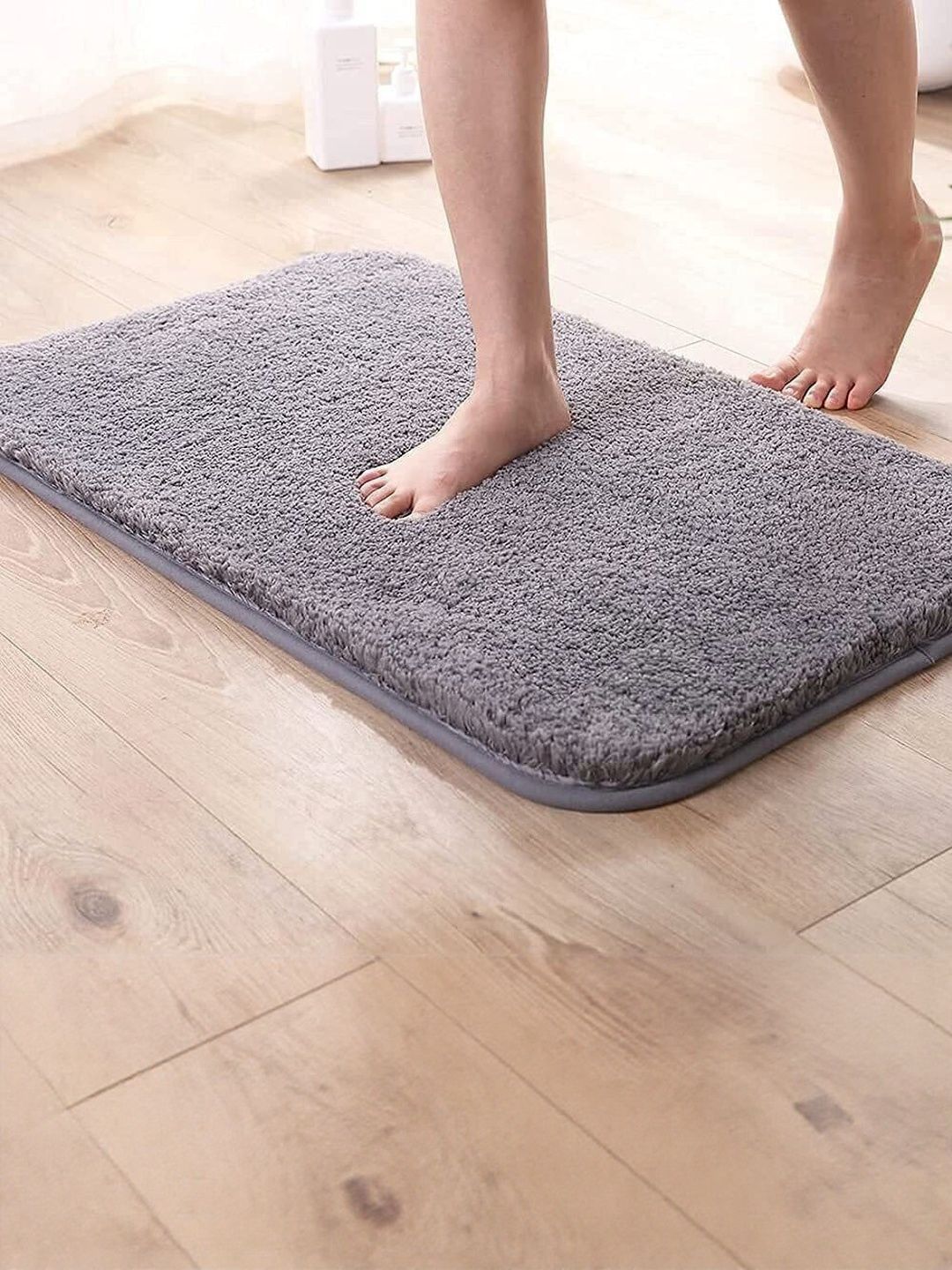 IVAZA Grey Microfibre 1400 GSM Bath Rugs-picture-15