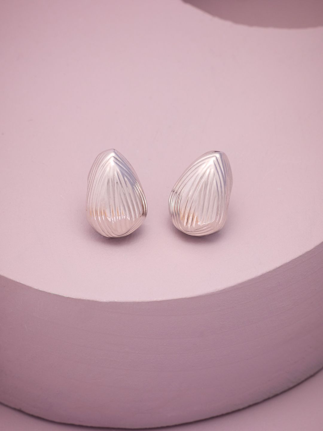 Kushal's Fashion Jewellery Rhodium-Plated Zircon Studded Classic Studs-picture-27