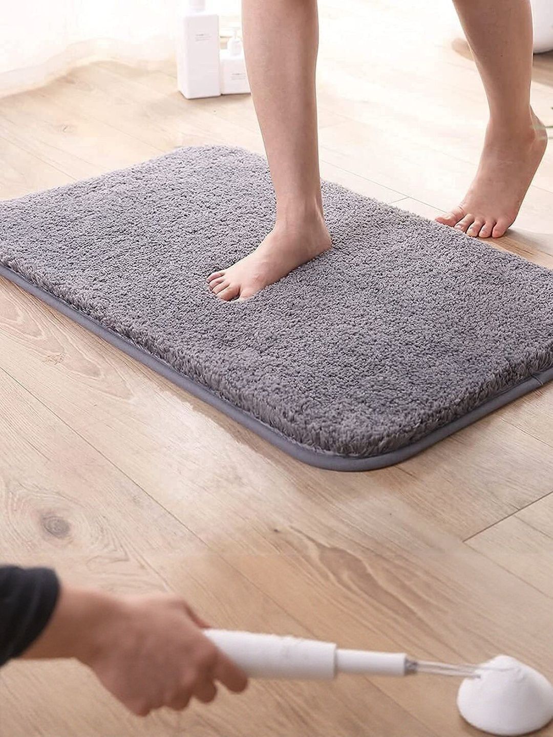 IVAZA Grey Microfibre 1400 GSM Bath Rugs-picture-25