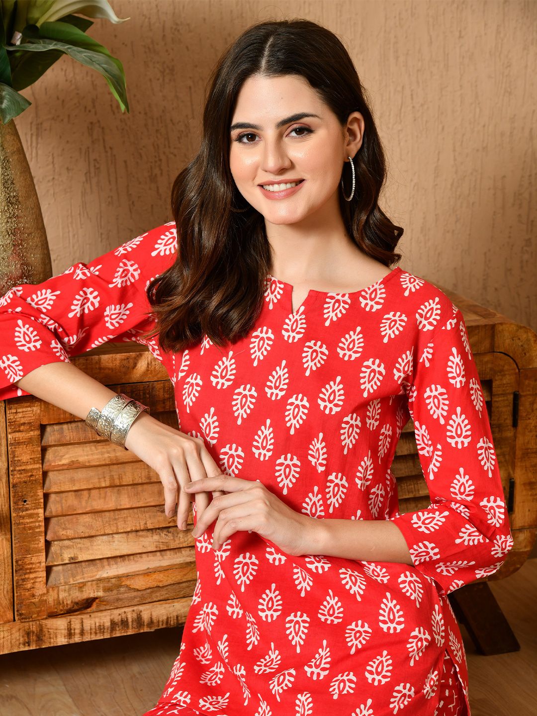 Anouk Rustic Women Printed Regular Pure Cotton Kurta with Pyjamas Kurta Sets