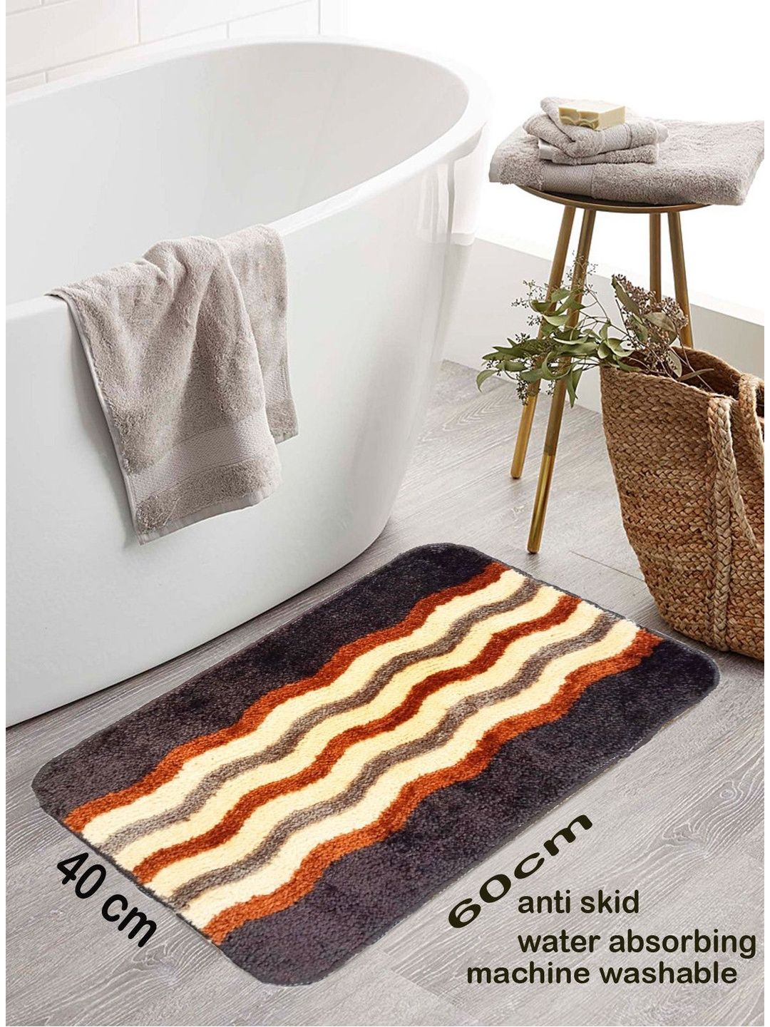 IVAZA Brown Microfibre 1400 GSM Bath Rugs-picture-12