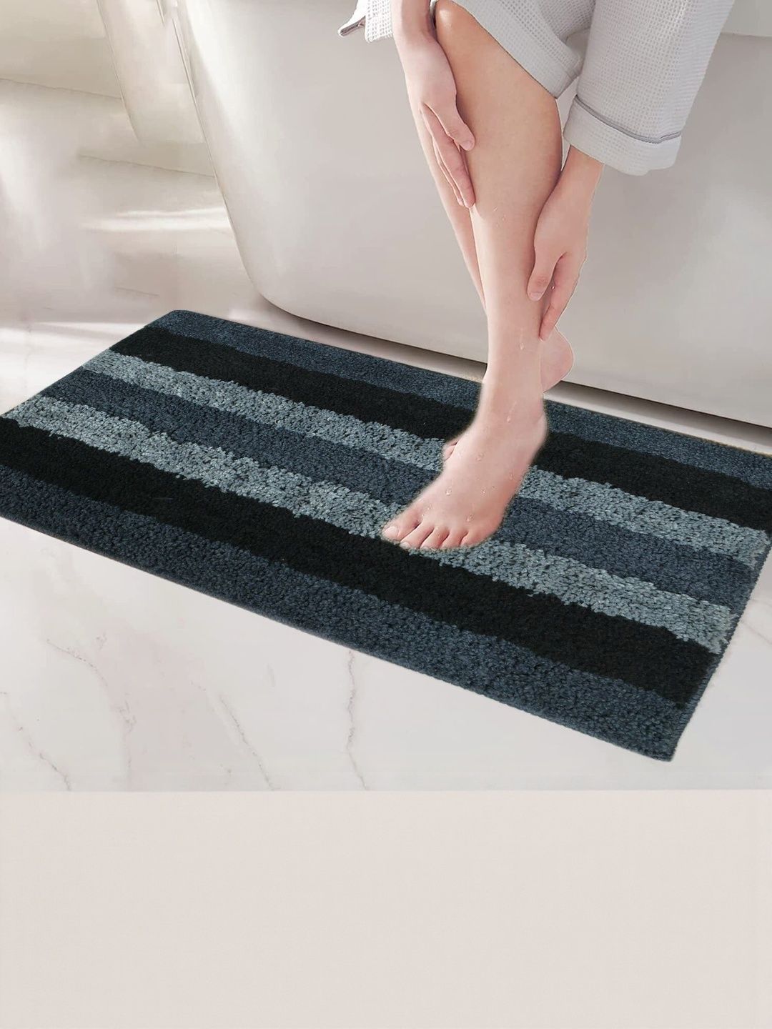 IVAZA Black Microfibre 1400 GSM Bath Rugs-picture-40