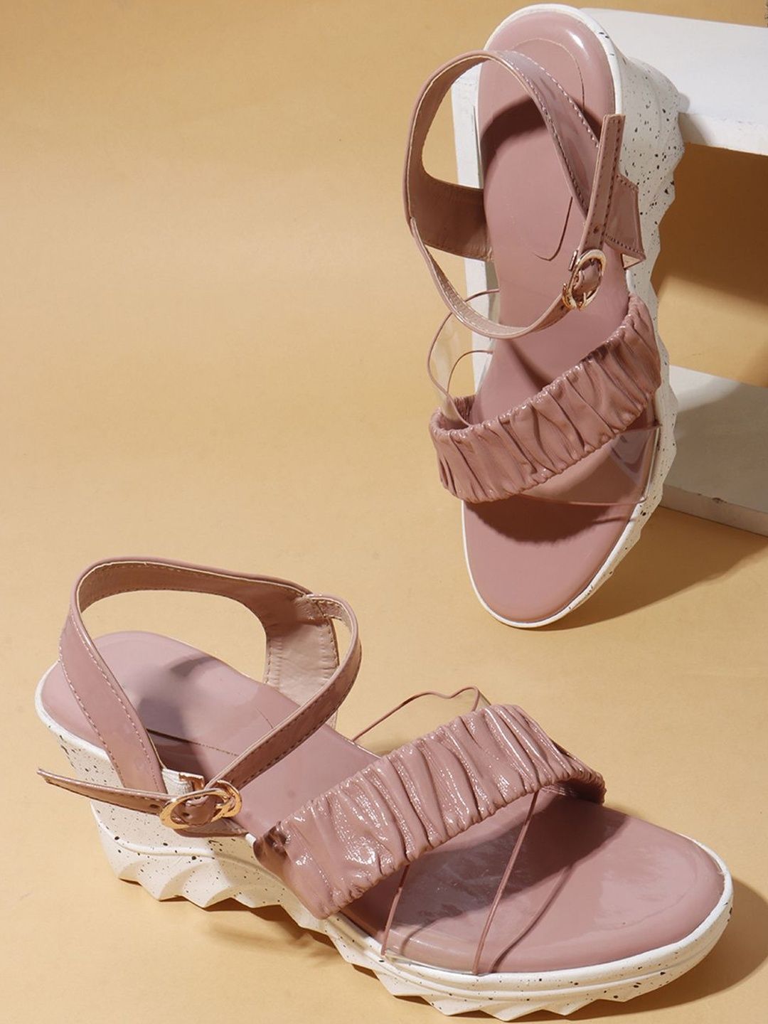 Kook N Keech Women Pink Solid Synthetic Open Toe Wedge Sandals-picture-30