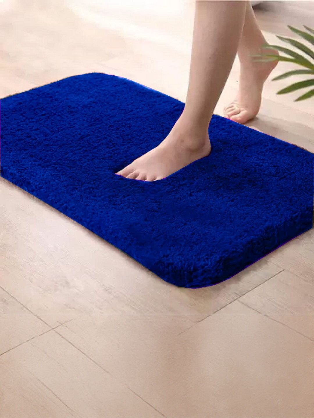 IVAZA Blue Polyester 1400 GSM Bath Rugs-picture-37