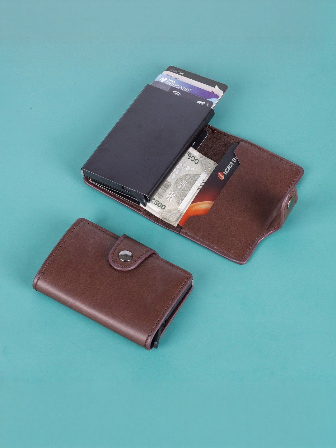 LAKSH Unisex Brown Leather Card Holder-picture-10