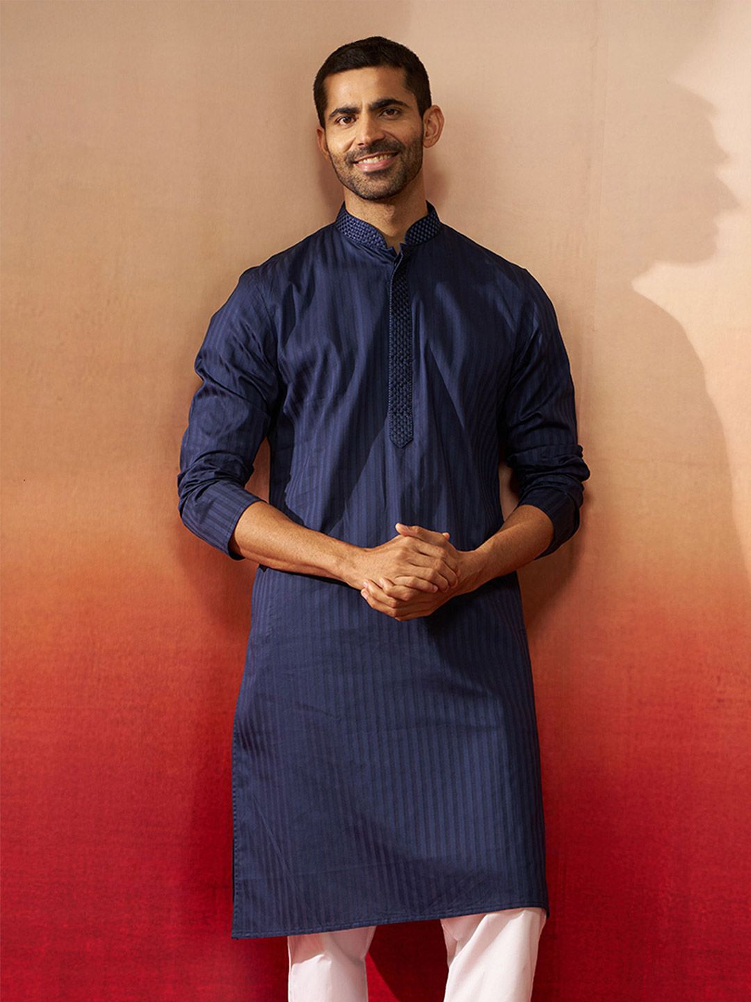 VASTRAMAY Men Yoke Design Thread Work Kurta-picture-45