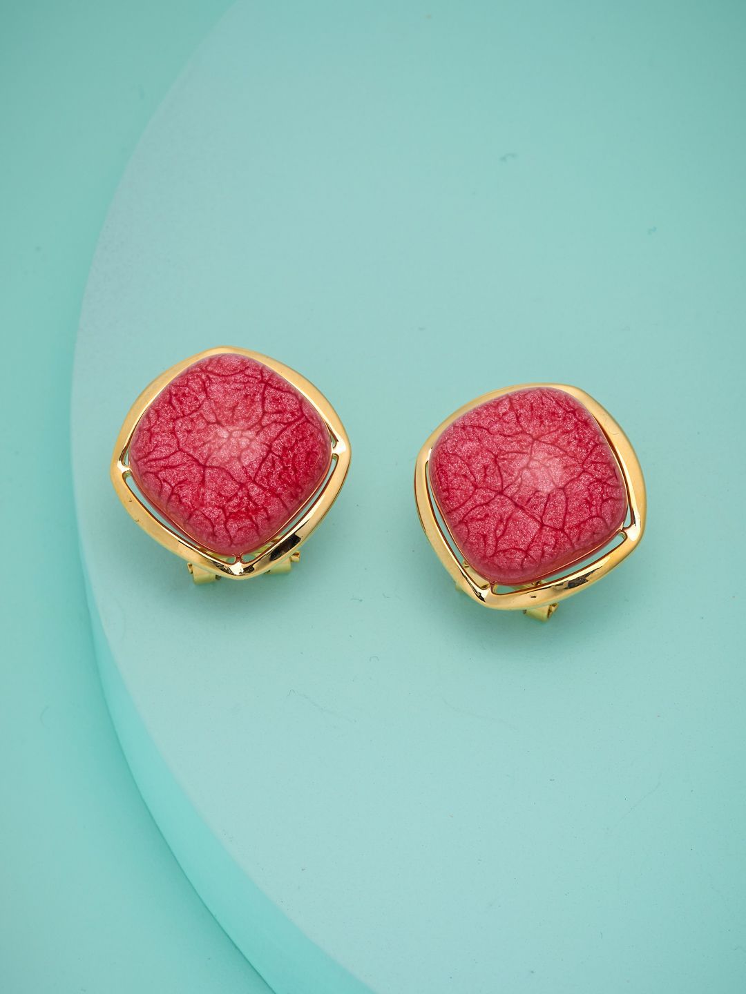 Kushal's Fashion Jewellery Gold-Plated Diamond Shaped Artificial Stones Studs Earrings-picture-32