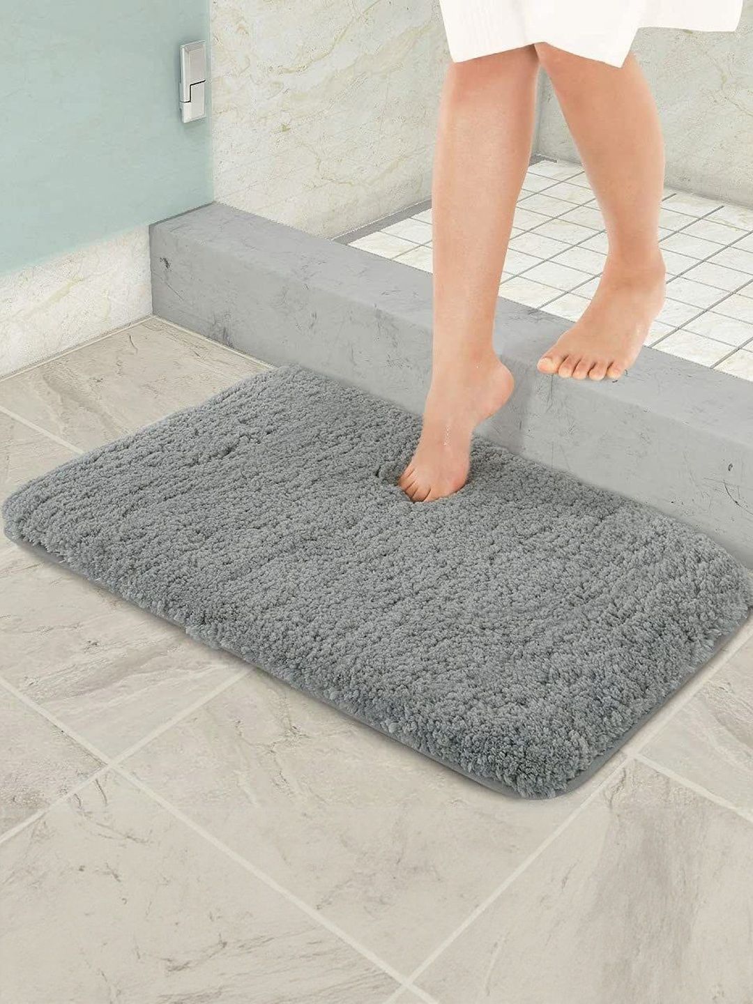 IVAZA Grey Microfibre 1400 GSM Bath Rugs-picture-10