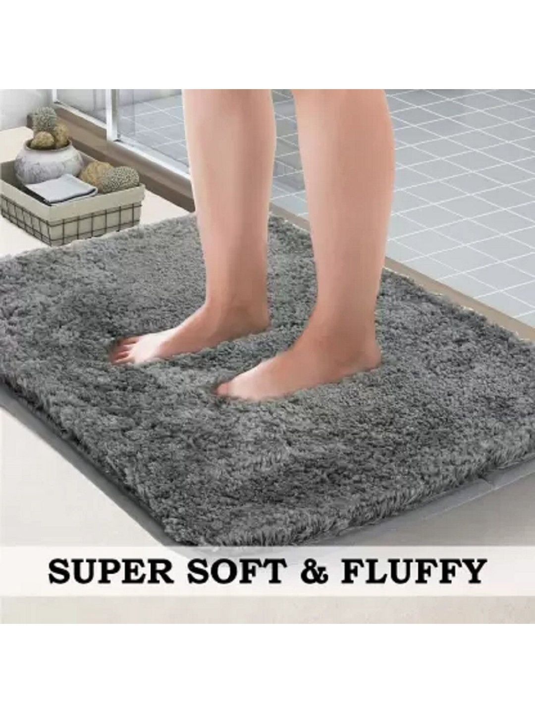 RJVT Grey Microfibre 1400 GSM Bath Rugs-picture-37