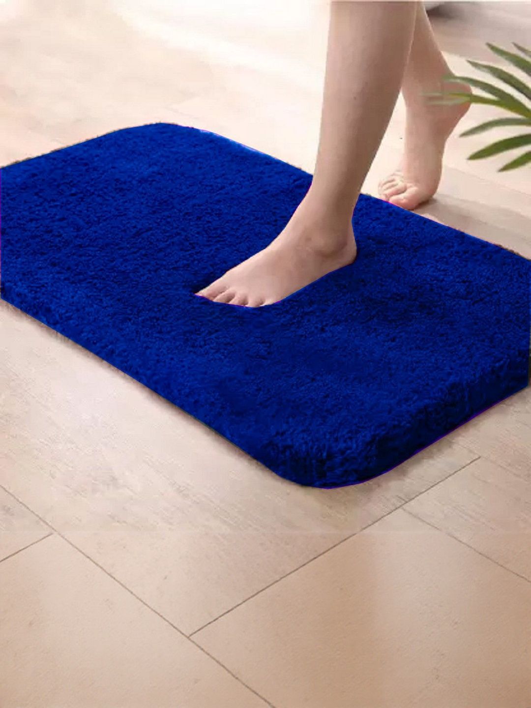 RJVT Blue Polyester 1400 GSM Bath Rugs-image-49