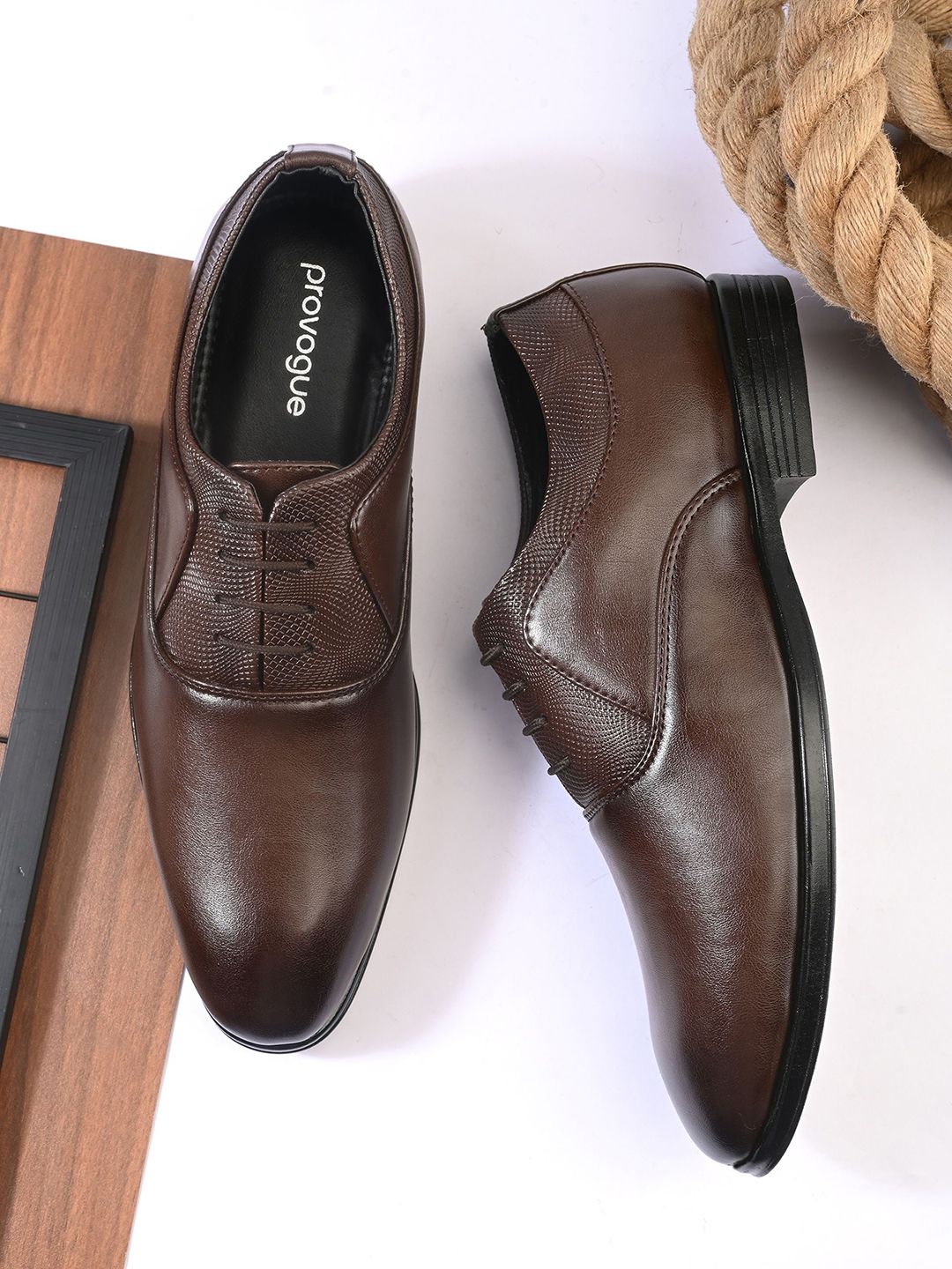 Provogue Textured Lace-Up Formal Oxfords-picture-41