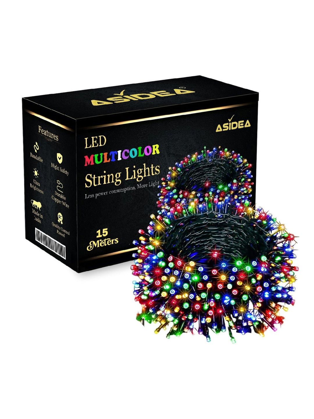 ASIDEA Multi Rice Shape Diwali String Lights-picture-47