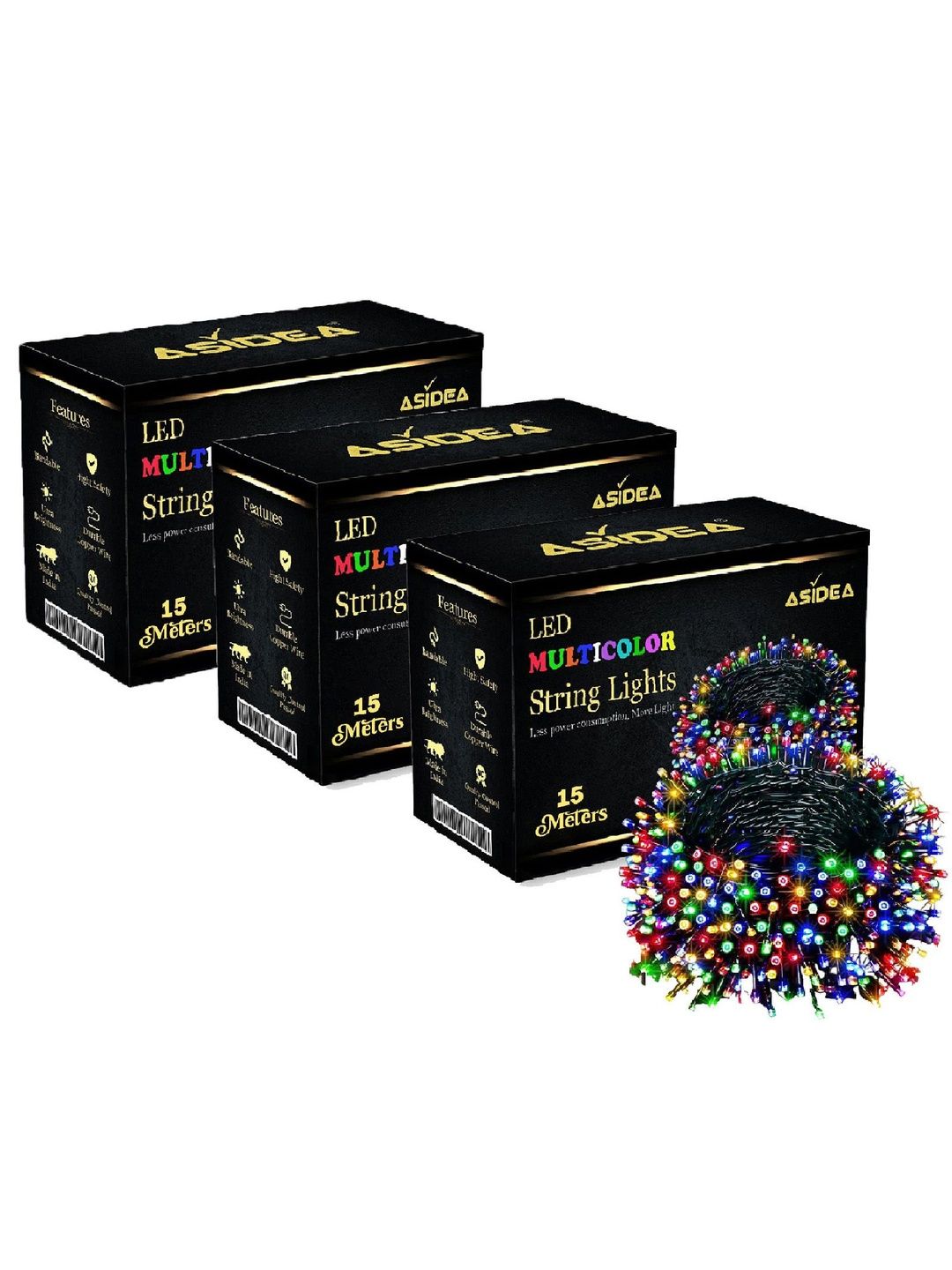 ASIDEA Multicolor Set of 3 15 Meter Diwali String Light-picture-49
