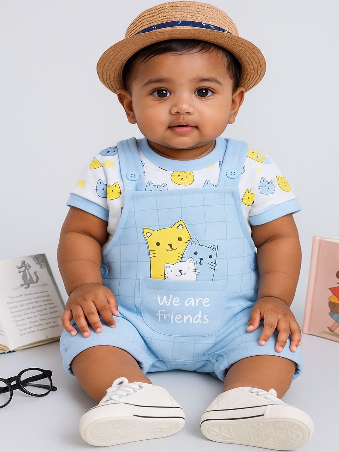 Kidnip Boys Printed Dungaree With T-Shirt-picture-14