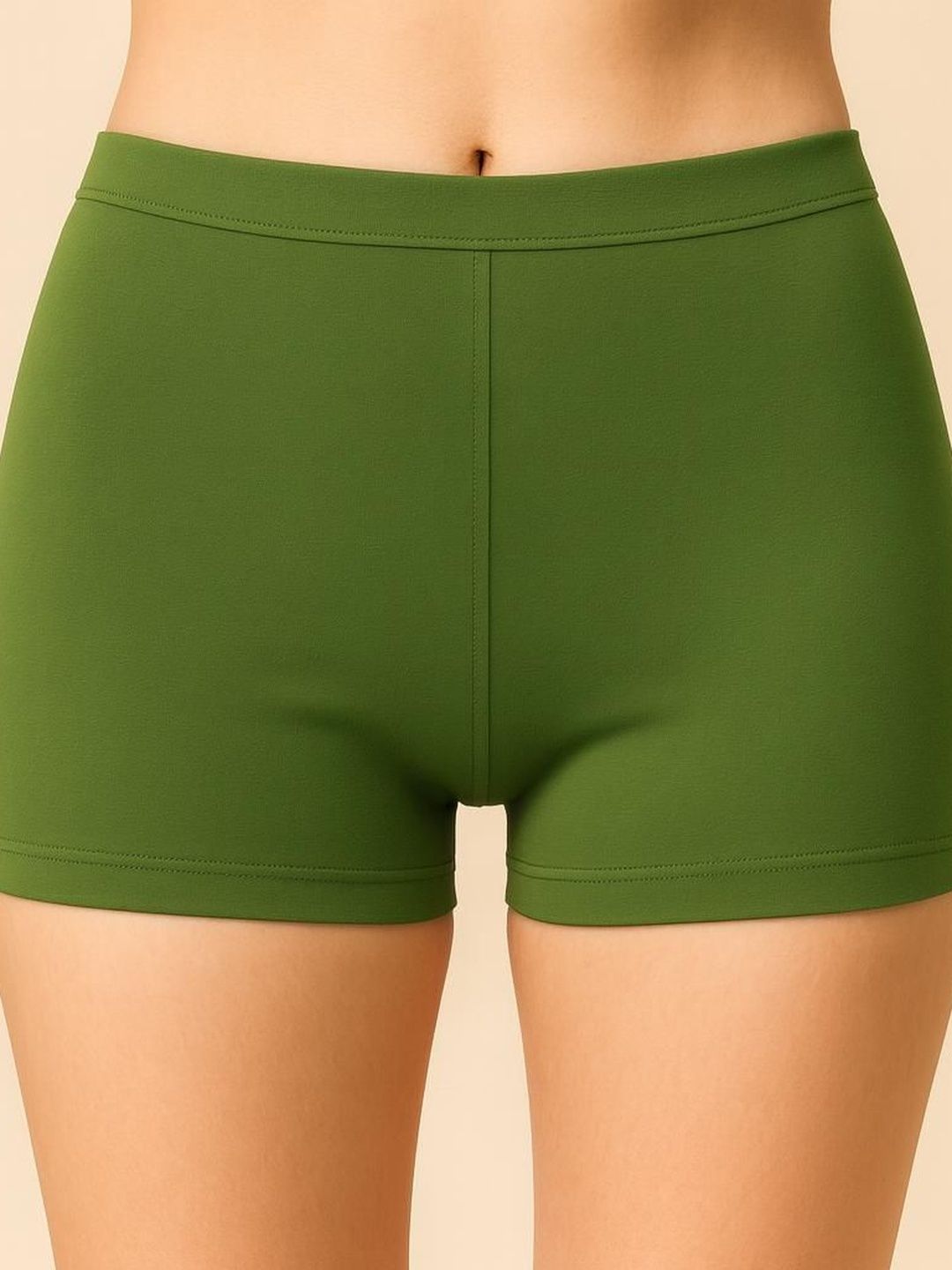 UllasPemium Women Green Mid Rise Breathable Cotton Slim Fit Cycling Sports Shorts-picture-10