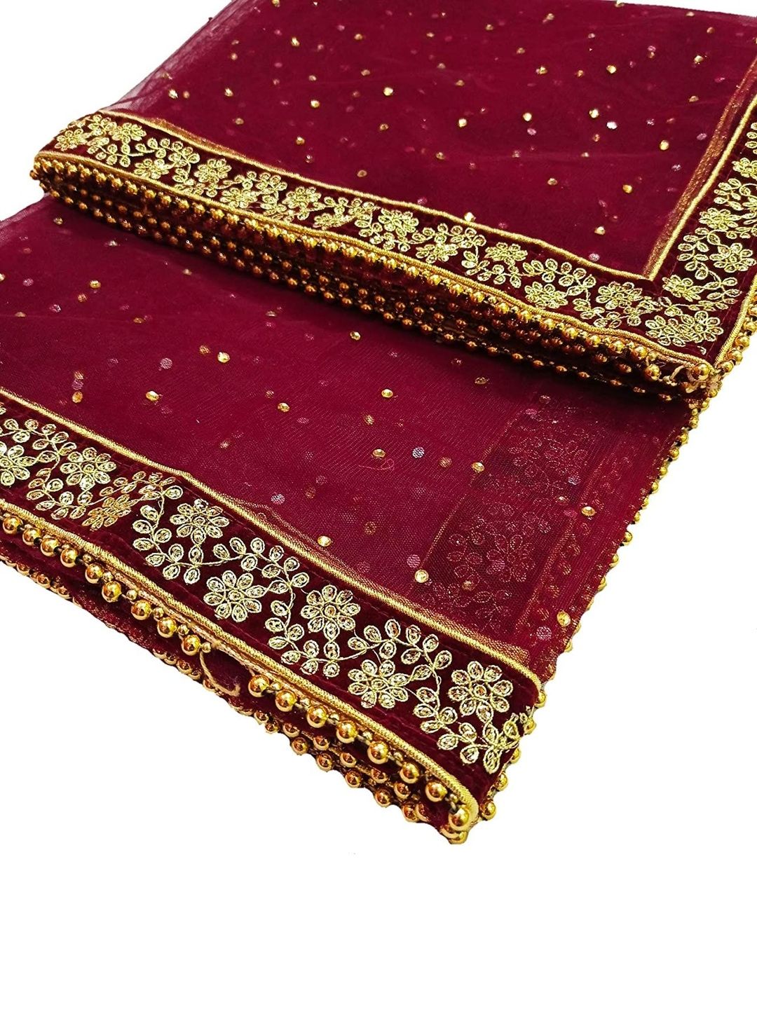 Navti Creations Women Maroon Embellished Dupatta-picture-11