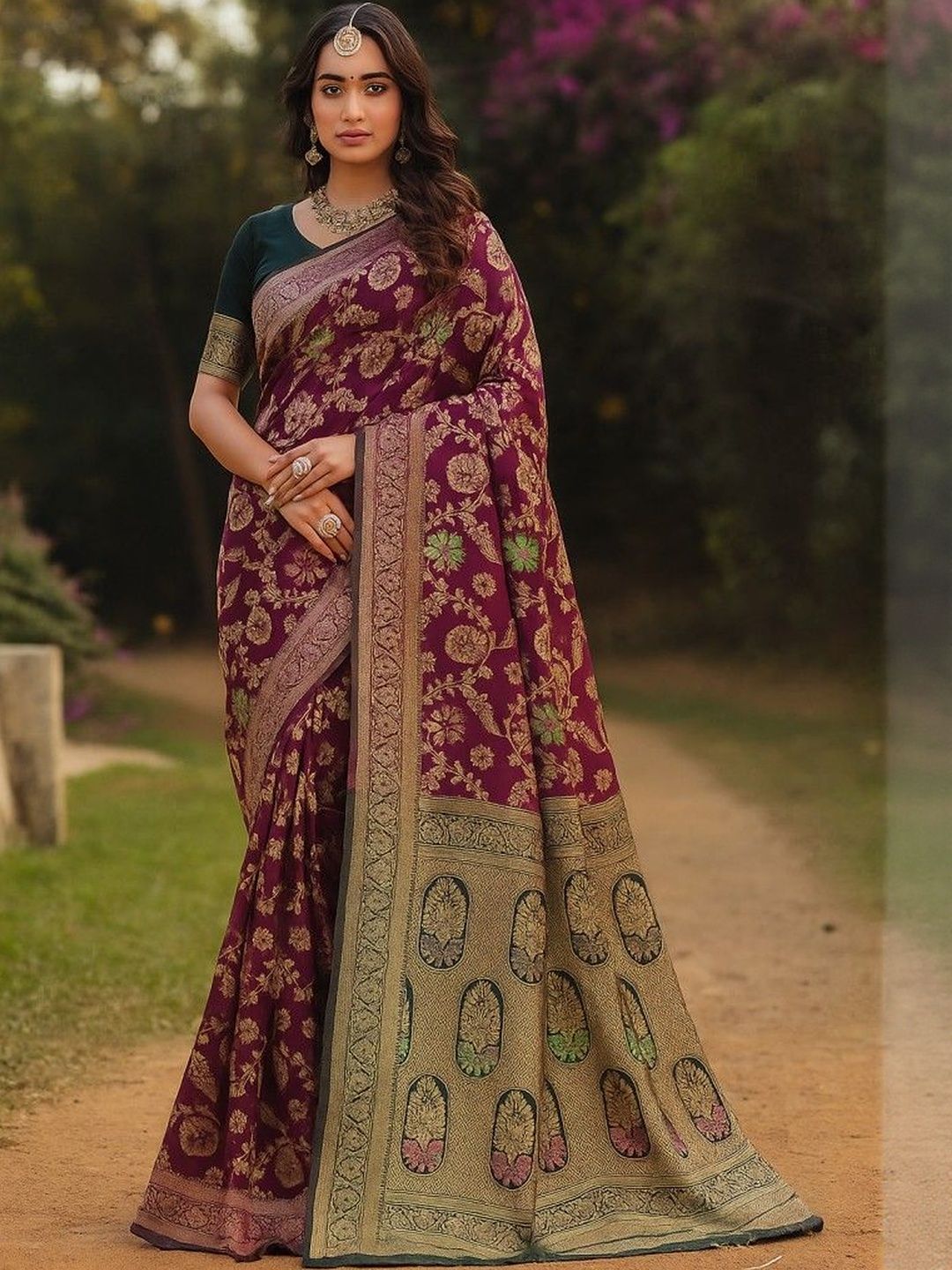 Moda Rapido Purple Woven Design Silk Cotton Kanjeevaram Sarees-picture-41